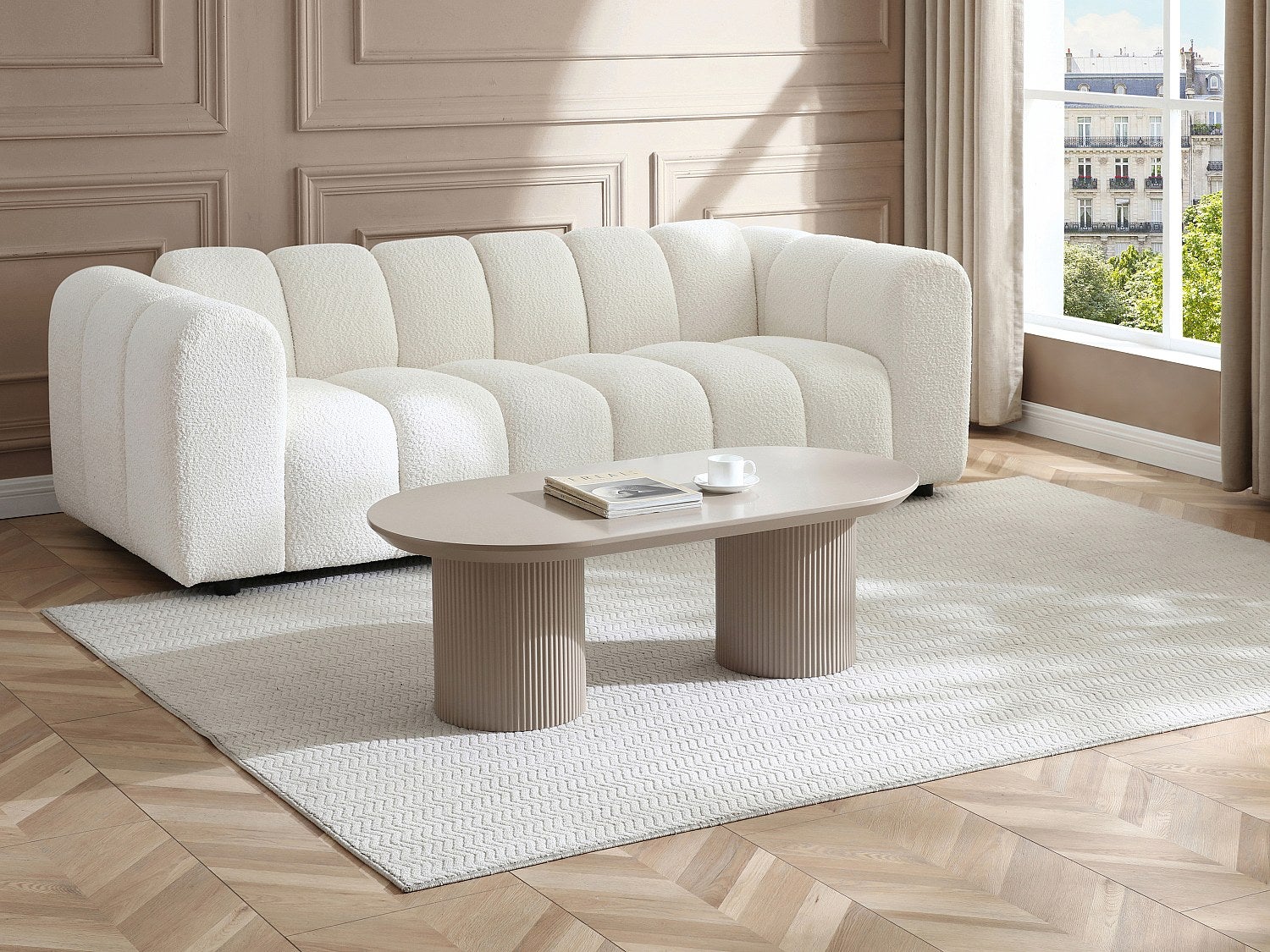 Stolik kawowy z MDF - Taupe - LORIMILA