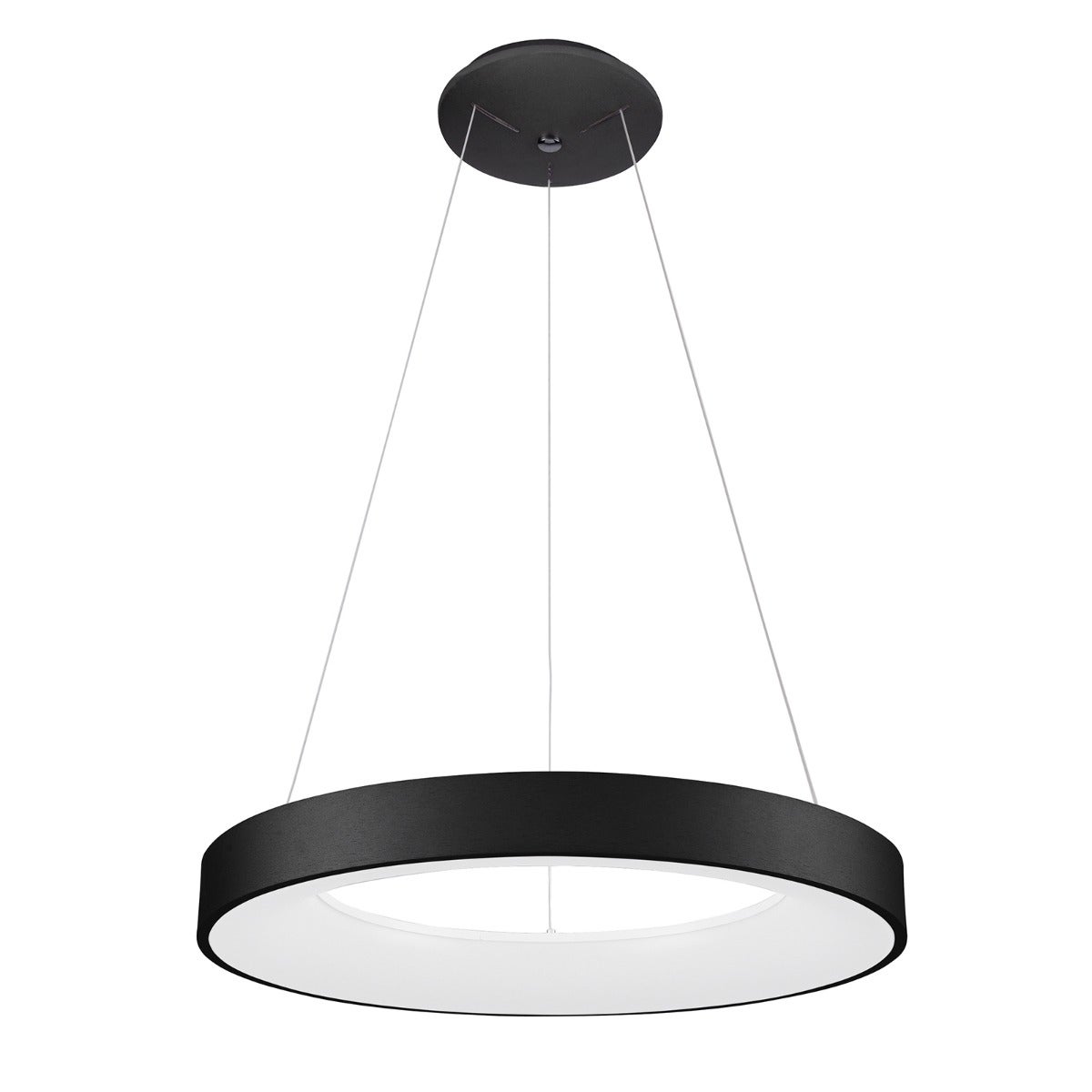 Lampa wisząca świecąca obręcz LED Giulia 50W biała neutralna 2750lm metal czarna wym:120x60x60cm IP20 Italux