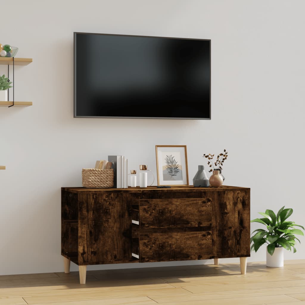 Szafka pod TV, przydymiony dąb, 102x44,5x50 cm vidaXL