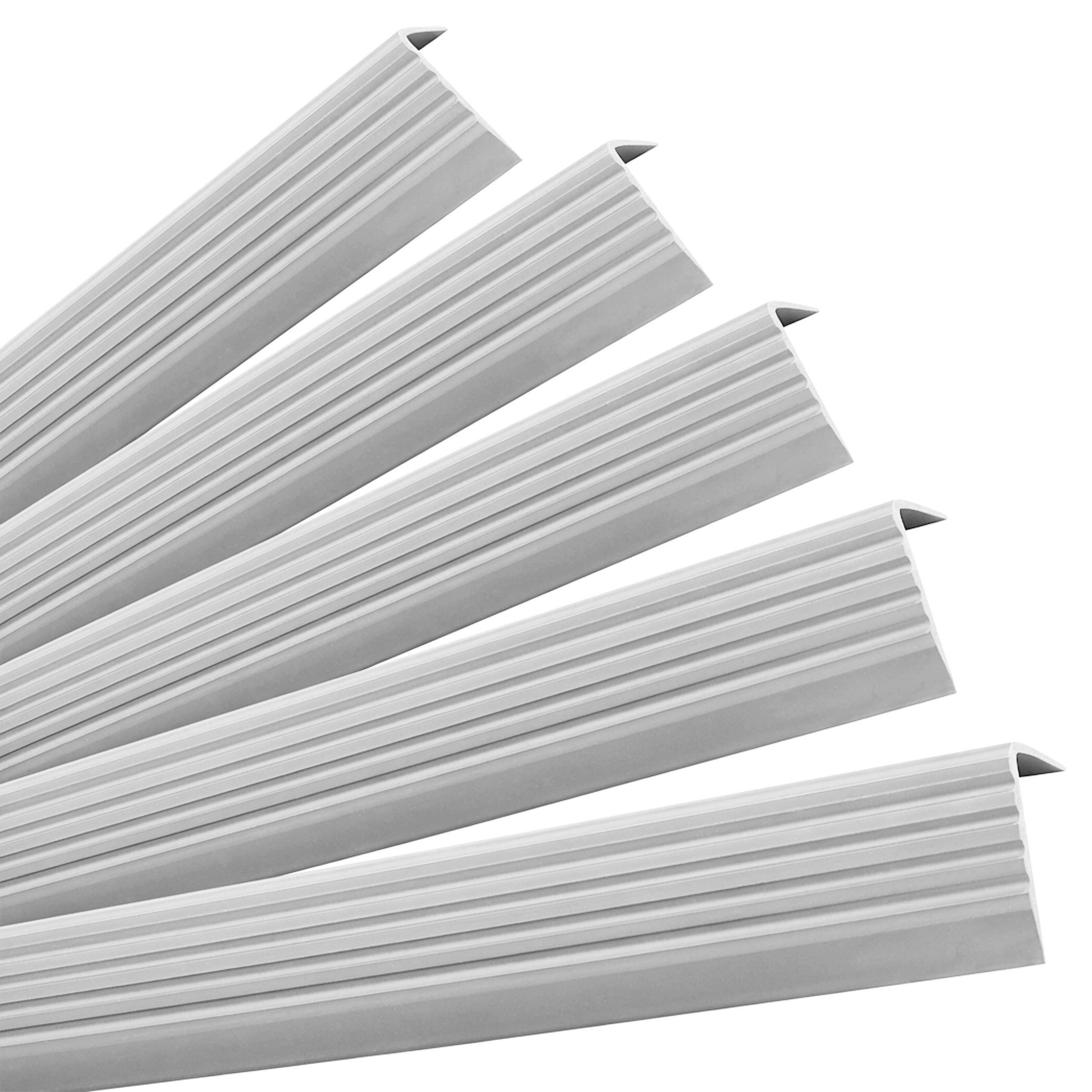 5x Profil schodowy PVC 40x25 mm - samoprzylepny, antypoślizgowy, 100 cm, szary