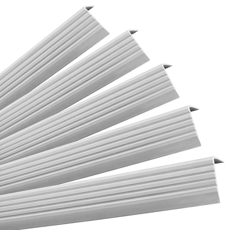 5x Profil schodowy PVC 40x25 mm - samoprzylepny, antypoślizgowy, 100 cm, jasny szary
