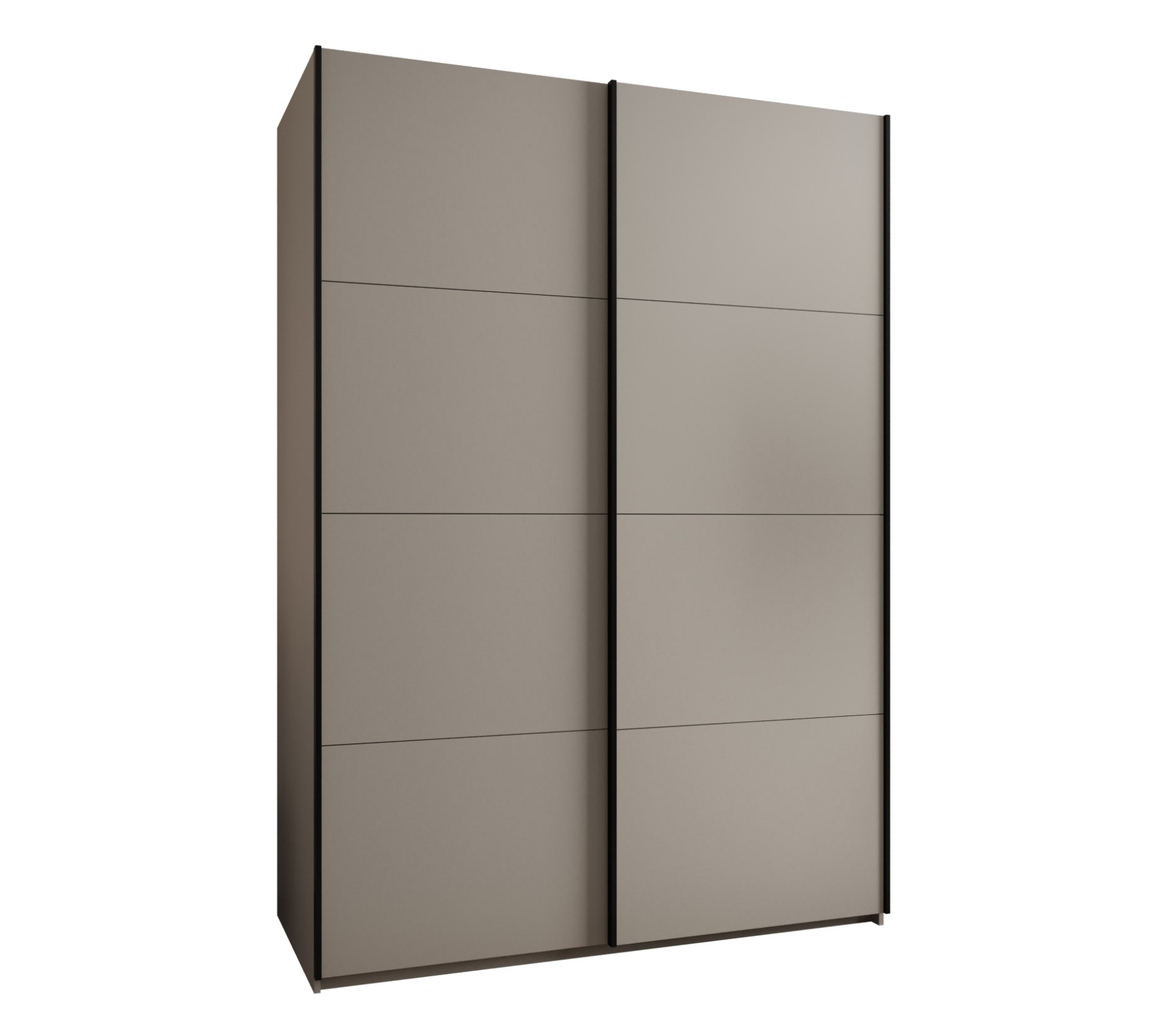Szafa przesuwna wysoka Lux 1 180 x 64 x 245,5 cm kaszmir + kaszmir + u. czarny - Abiks Meble