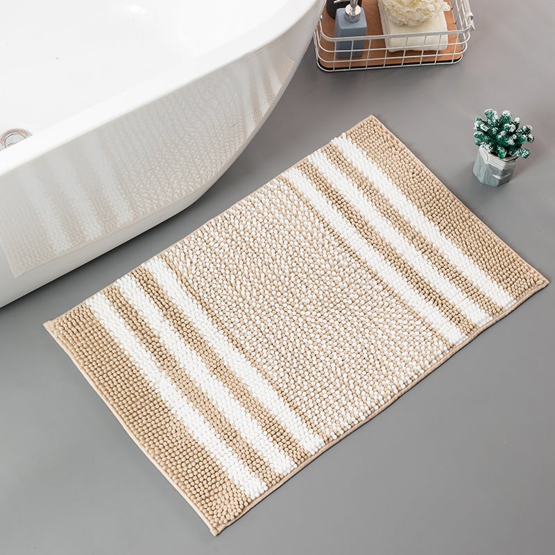 Dywanik łazienkowy, dywanik do kąpieli z szenili w paski, wyjątkowo miękki i chłonny, antypoślizgowy dywanik podłogowy do łazienki 40*60 cm