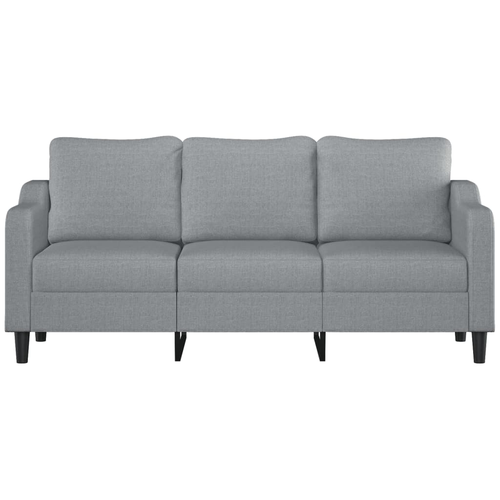 Sofa 3-osobowa, jasnoszara, 180 cm, tapicerowana tkaniną