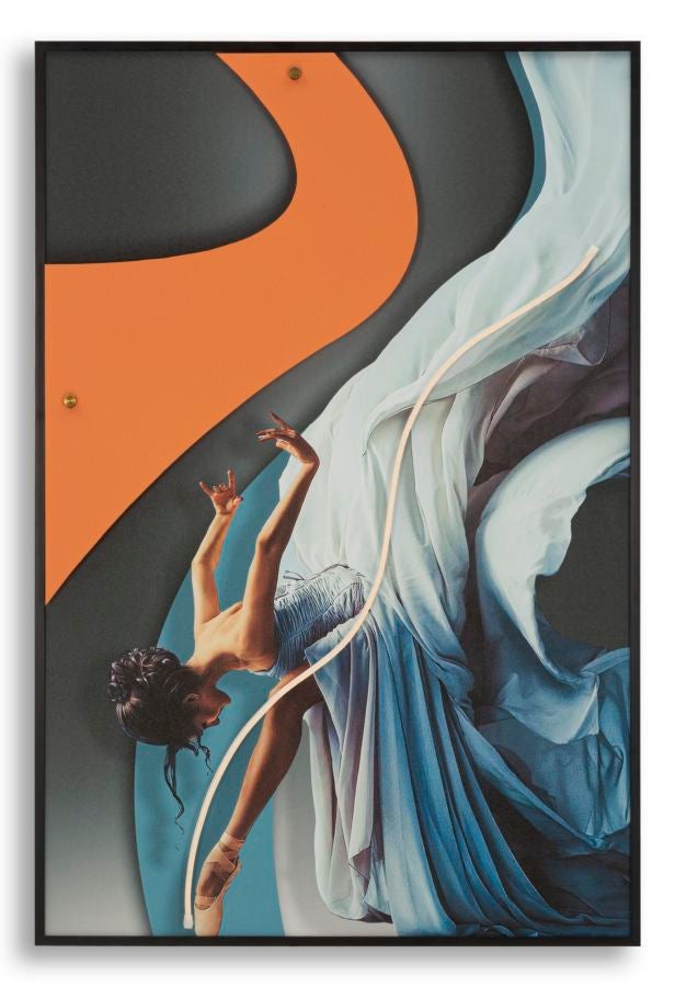 Obraz na płótnie DANCER z wbudowanymi diodami LED – nowoczesny obraz 3D z aplikacjami akrylowymi, wymiary 60x3,5x90 cm, styl metropolitalny – MODEN