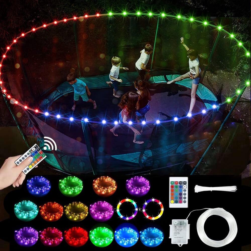 Lampki LED do trampoliny pilot zdalnego sterowania zmieniających się kolorów wodoodporne łatwa instalacja odporne uderzenia super jasne zabawy w nocy