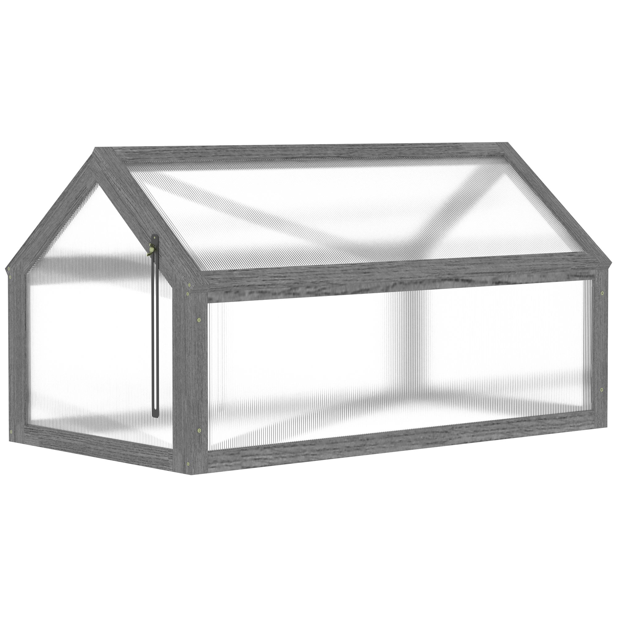 Drewniana zimna rama, mini szklarnia 90 x 52 x 49,5 cm, szklarnia z pokrywą, półprzezroczysta skrzynia z zimną ramą