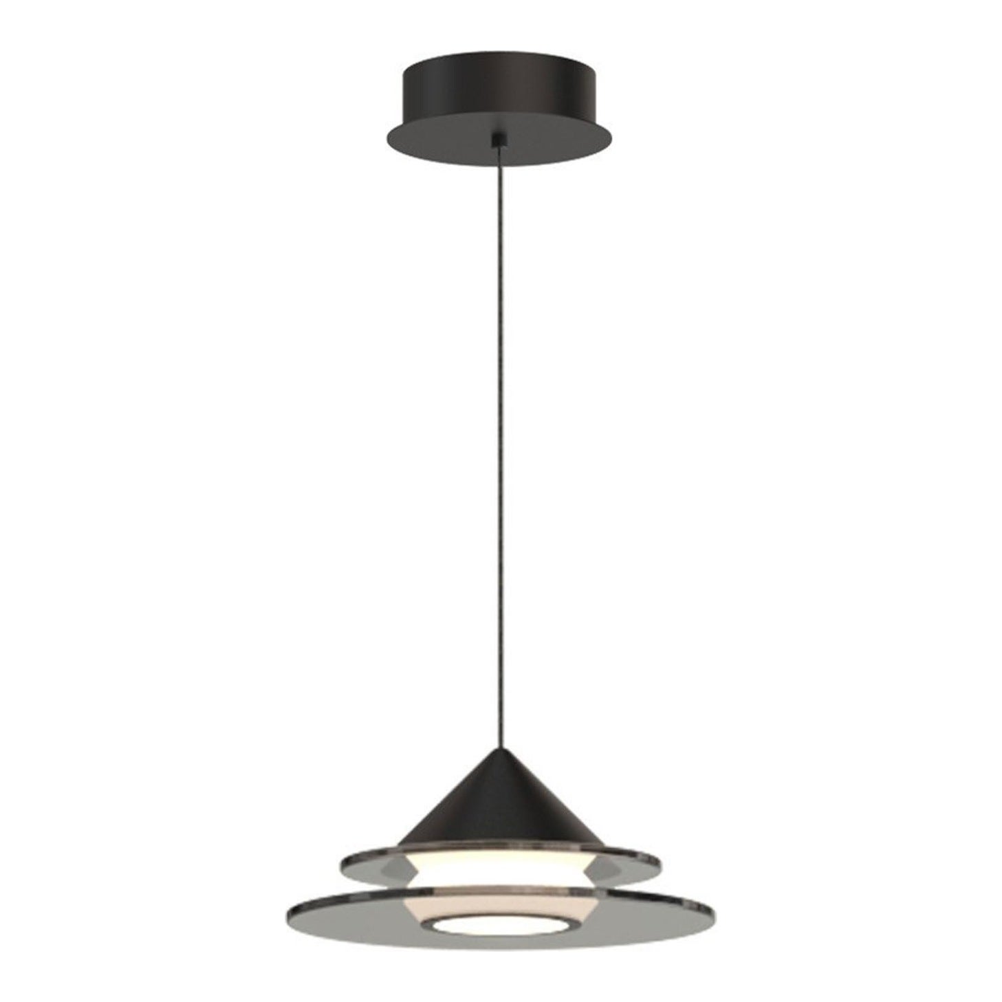 Lampa wisząca nocna w stylu włoskim, kreatywna, dwuwarstwowa, pełnospektralna, czarna, szklana lampa wisząca do sypialni, gabinetu i balkonu.
