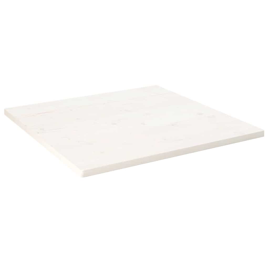 Blat Drewniany Sosnowy Lity do Stołu Kwadratowy 80x80 cm Biały