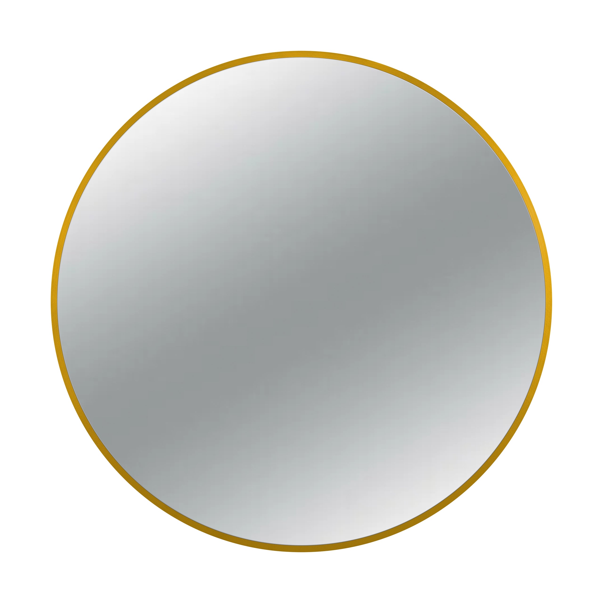 BALNEO - Lustro łazienkowe okrągłe Złote CORINA GOLD 100 cm - Lustro ścienne aluminiowa rama