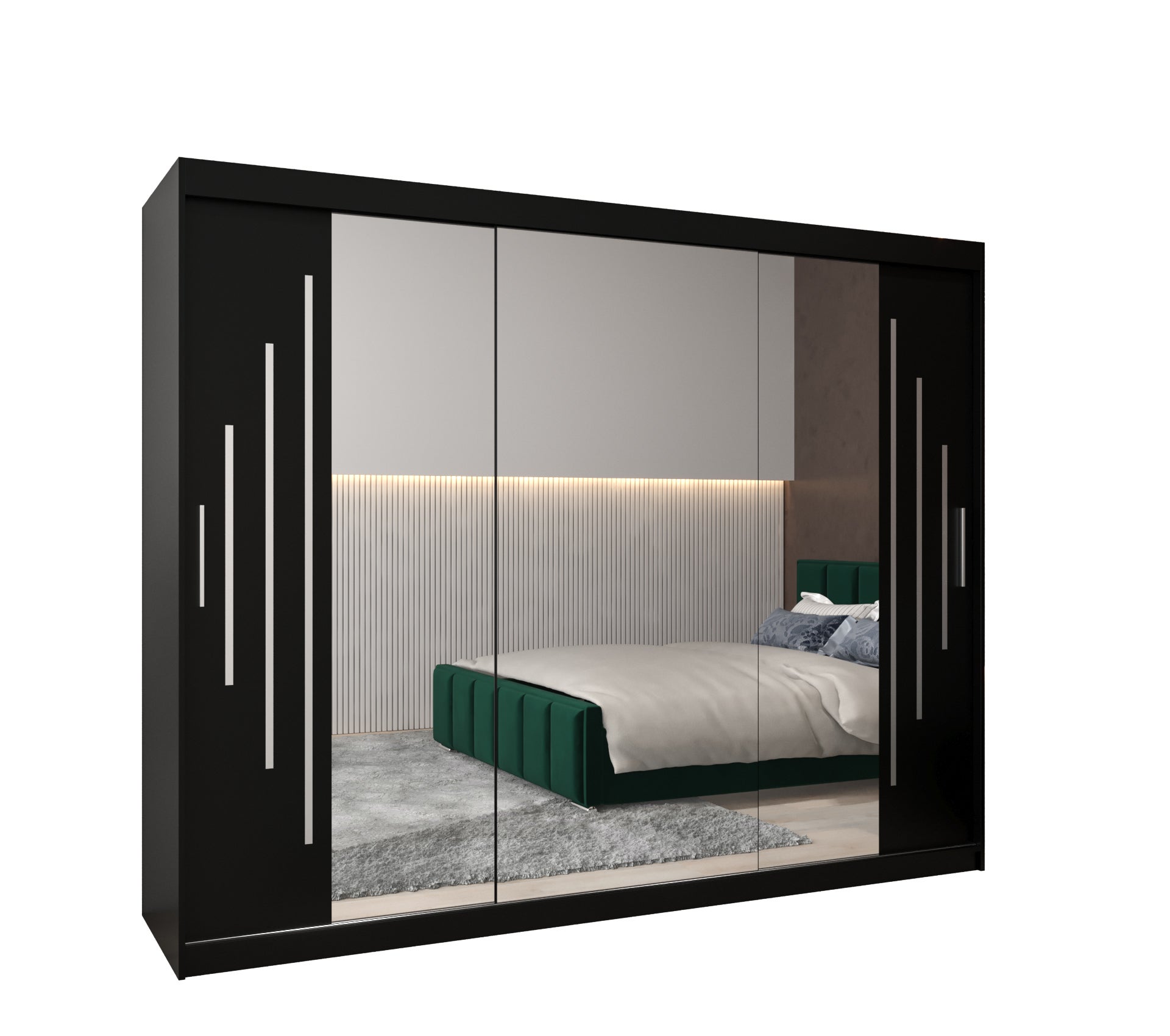Szafa przesuwna garderoba York 2 250 x 62 x 200 cm Czarny - Abiks Meble