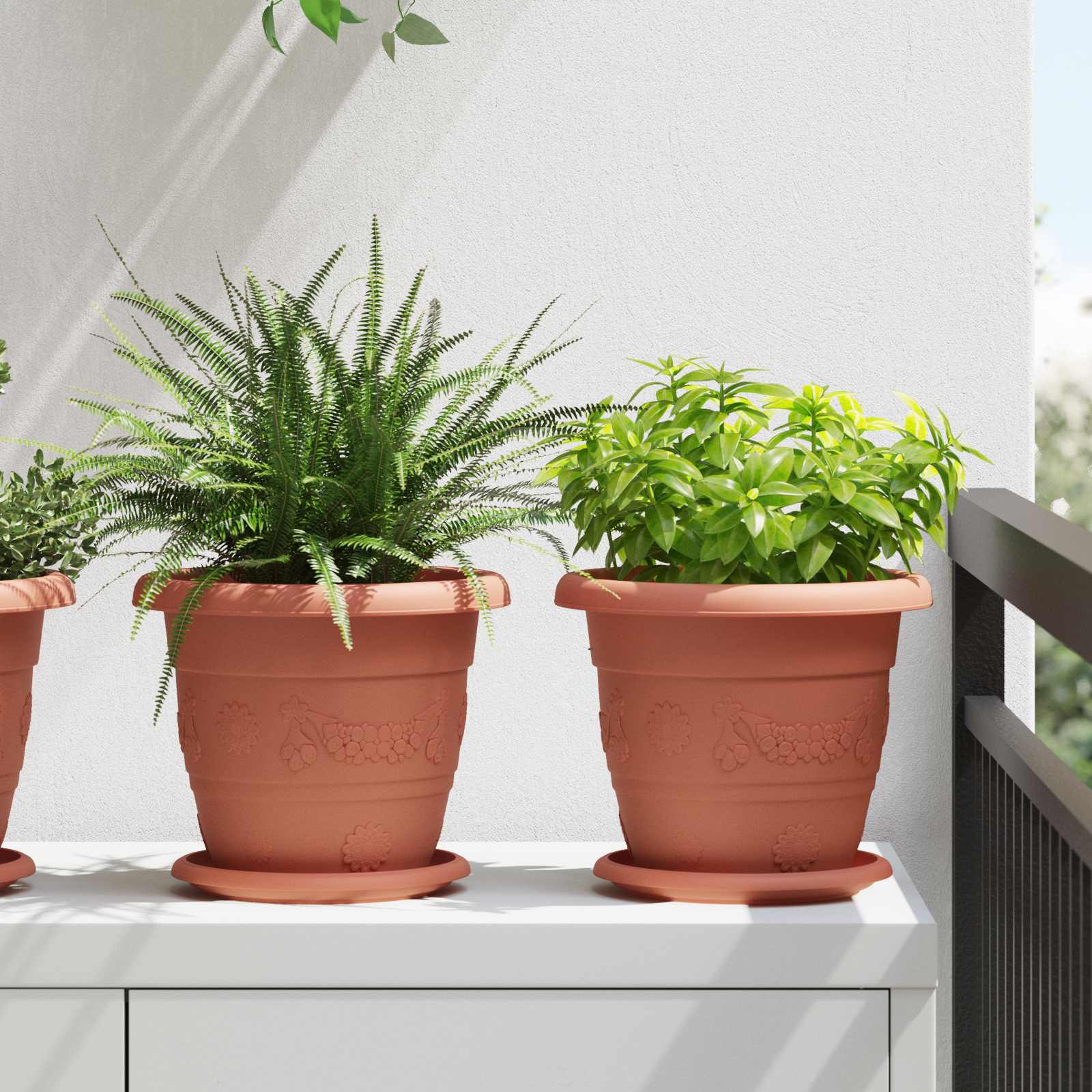 Doniczki 6 pcs Czerwony ceglasty Ø 22 x 18 cm vidaXL