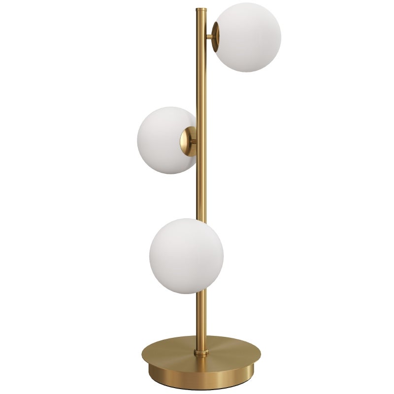 Lampa stołowa 24 × 24 × 53 cm, Antique Brass, tworzywo, 25 W, do sypialni i salonu, dekoracyjne światło pomocnicze o starannym wyglądzie