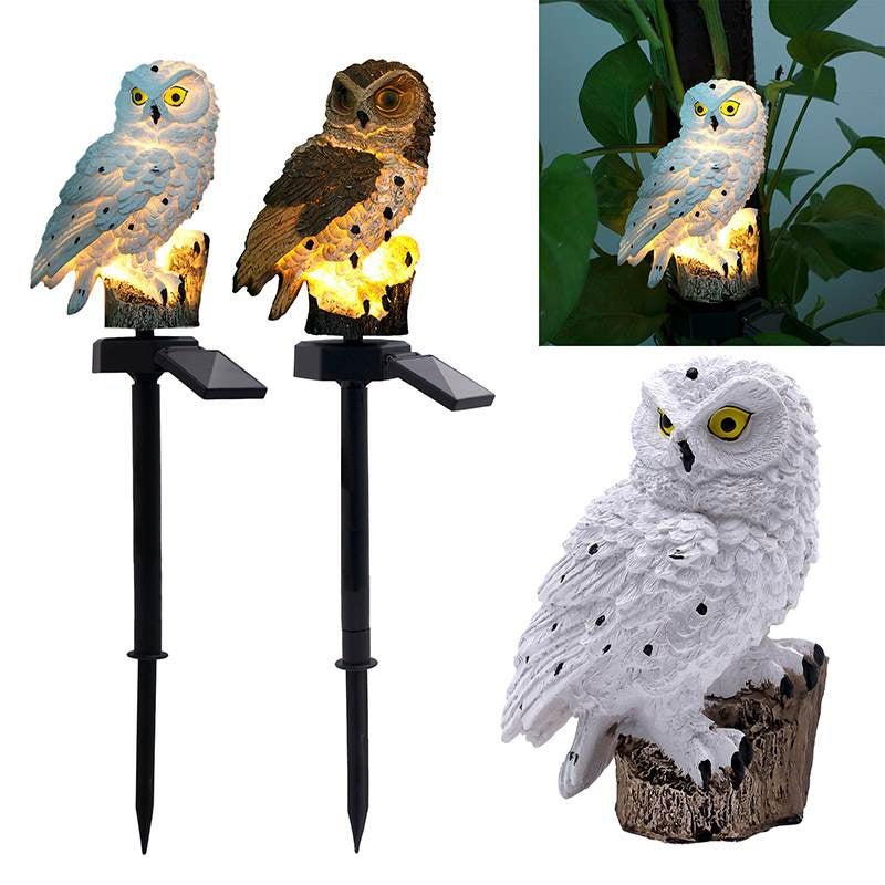 2 szt. Ozdobna lampa w kształcie sowy, wodoszczelna, solarna lampa LED, dekoracja do ogrodu, na ścieżkę, podwórko, trawnik