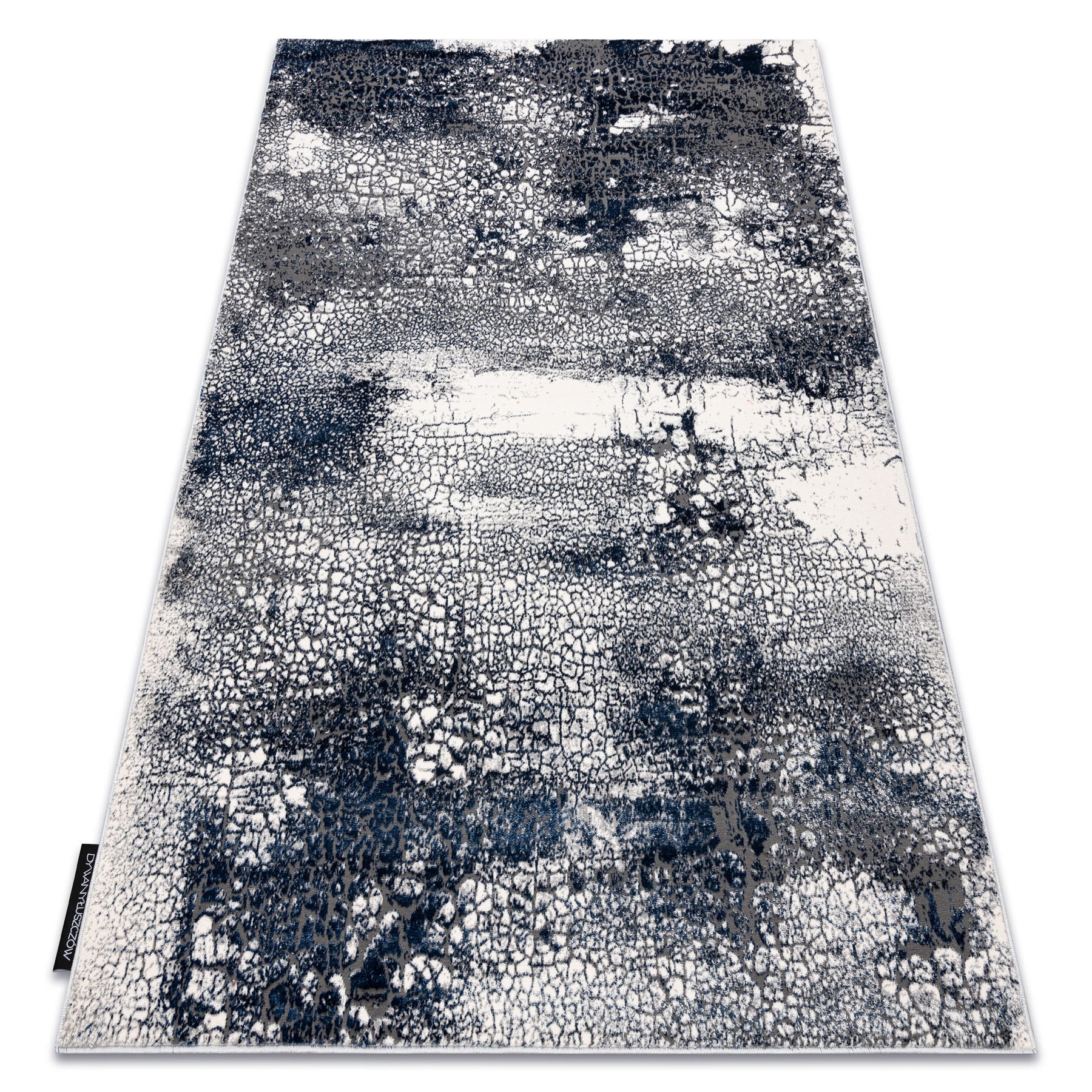 Dywan DE LUXE nowoczesny 528 Abstrakcja - Strukturalny krem / granatowy 120x170 cm