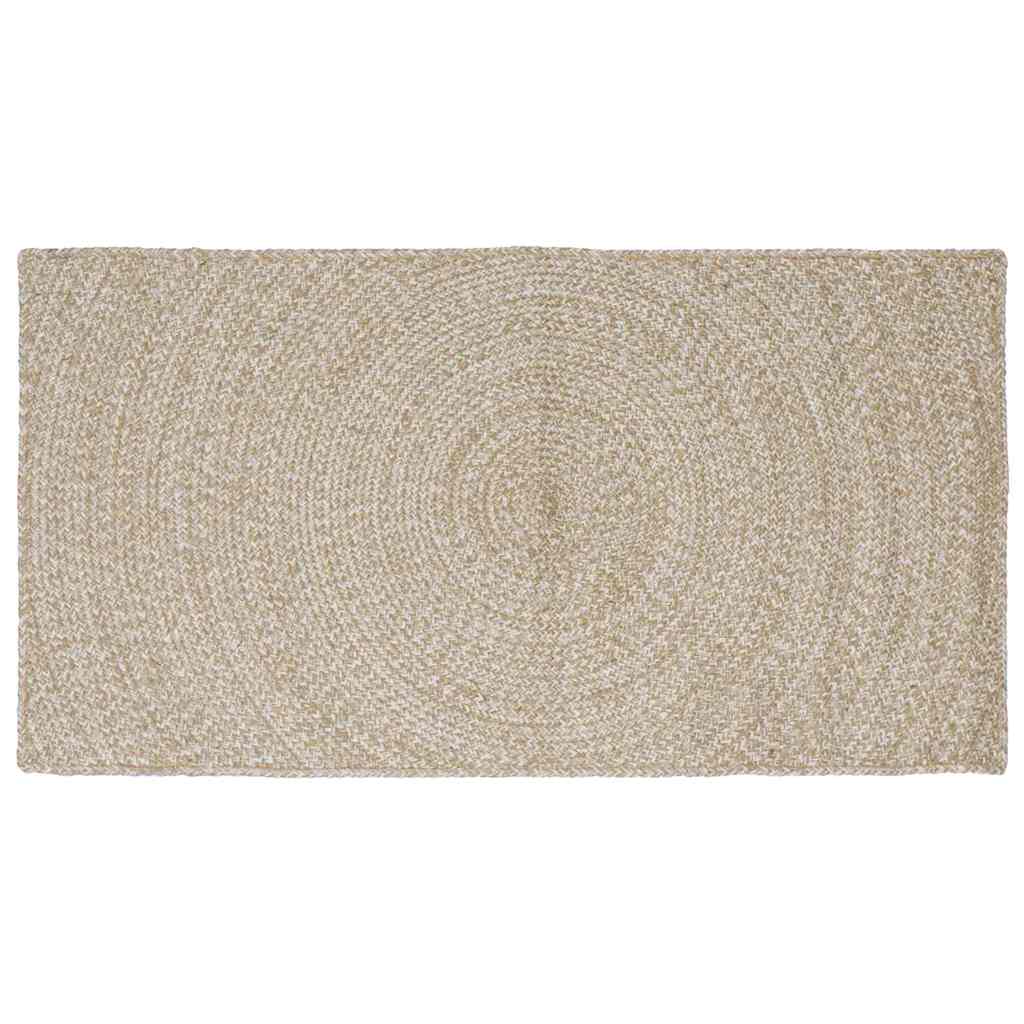 Dywany pokojowe Naturalne i białe 80 x 150 cm Juta vidaXL