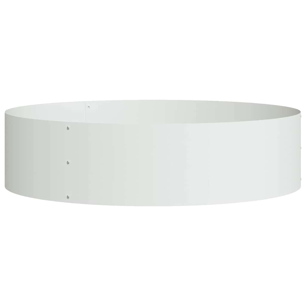 Pierścień doniczki Biały 80 x 80 x 20 cm Stal zimnogięta