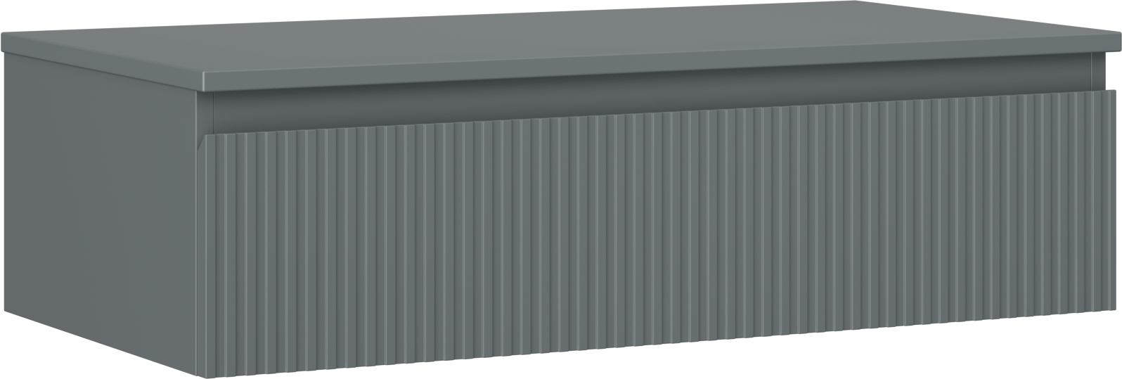 Mexen Rivel szafka łazienkowa podumywalkowa 90 cm z blatem, 1 szuflada, ryflowana , grafit mat - 91A20-09023-1-BFC66