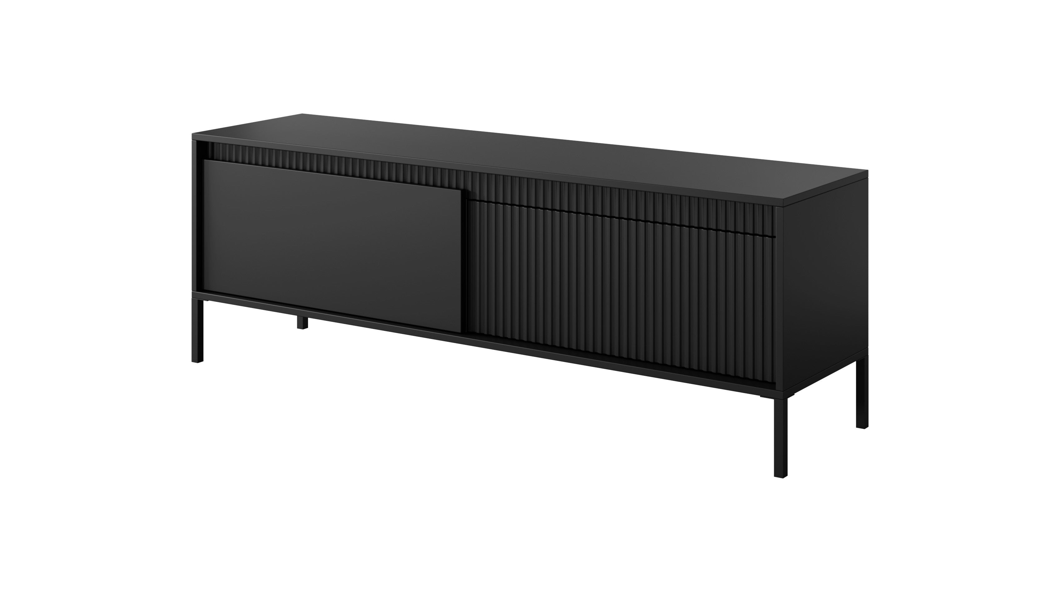 Czarna szafka RTV SENSO 153 cm – elegancja, porządek i minimalistyczny design