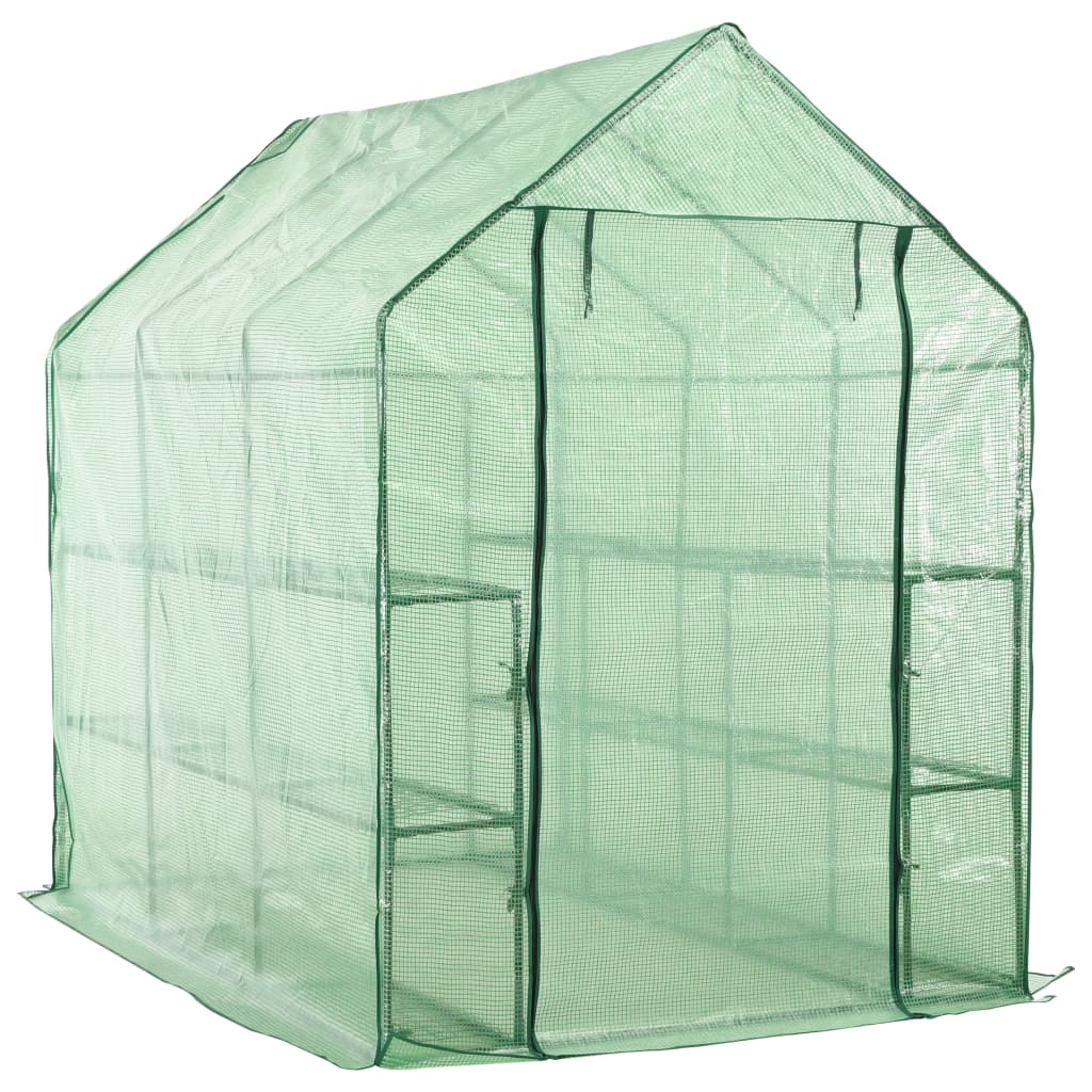 Szklarnia ogrodowa z 12 półkami, stal, 143x214x196 cm vidaXL
