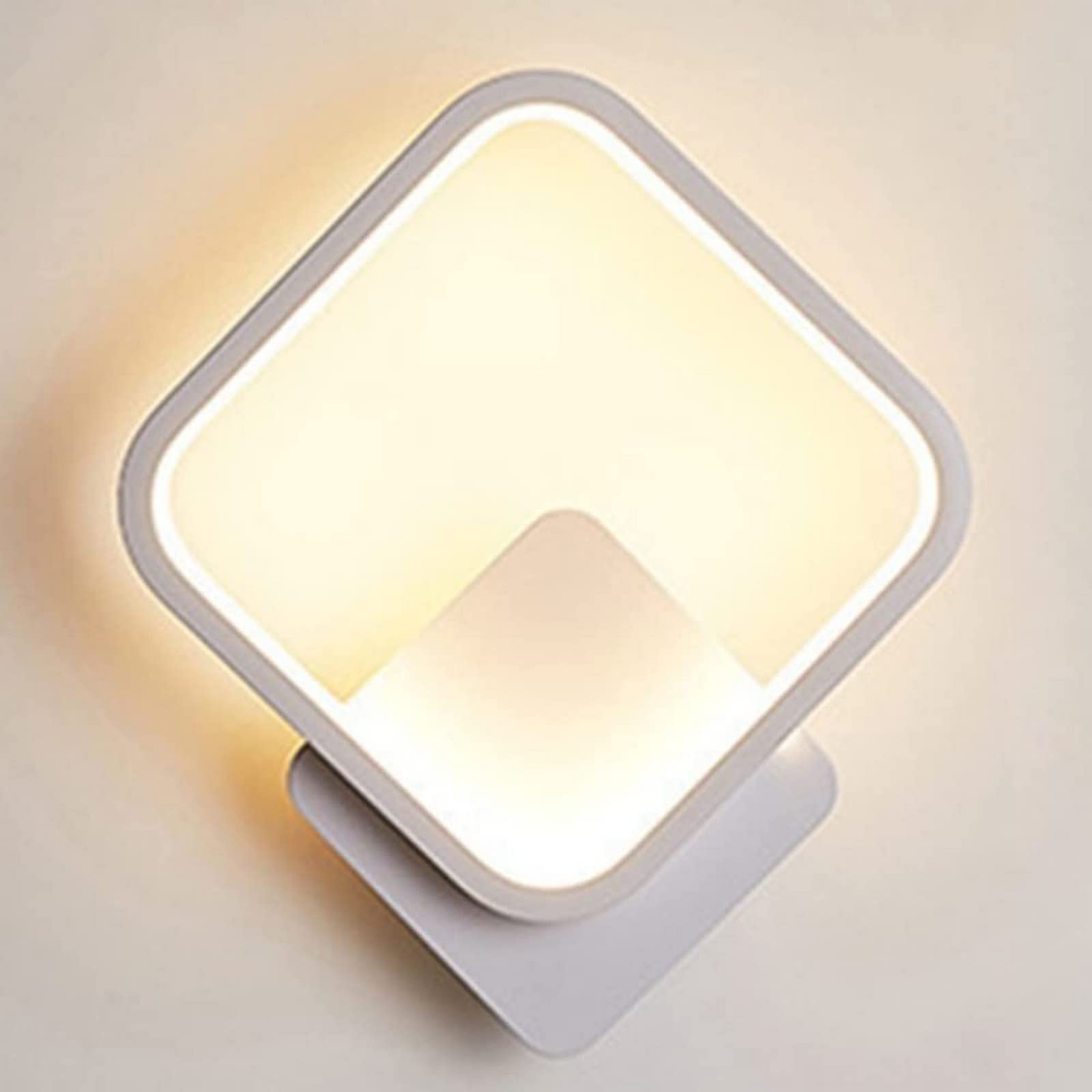 Prosta, nowoczesna lampa ścienna z diodami LED 18 W, 3 kolory, zmienna intensywność, z aluminium, odpowiednia do salonu, domu, stolika nocnego itp.