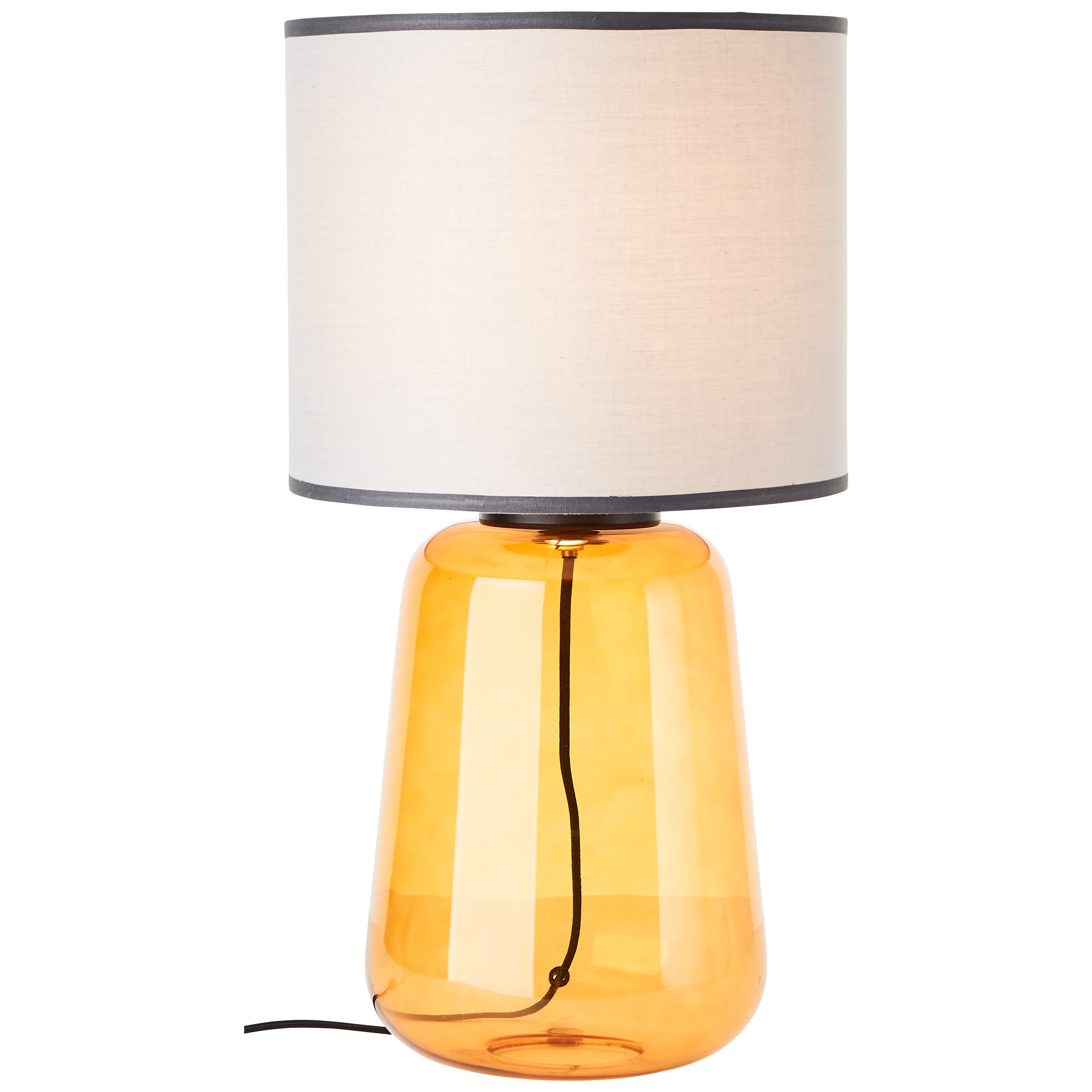 Brilliant Hydra lampa stołowa 56cm szare/żółte szkło/włóknina przełącznik 1x A60, E27, 60 W, pasuje do zwykłej żarówki (brak w zestawie)