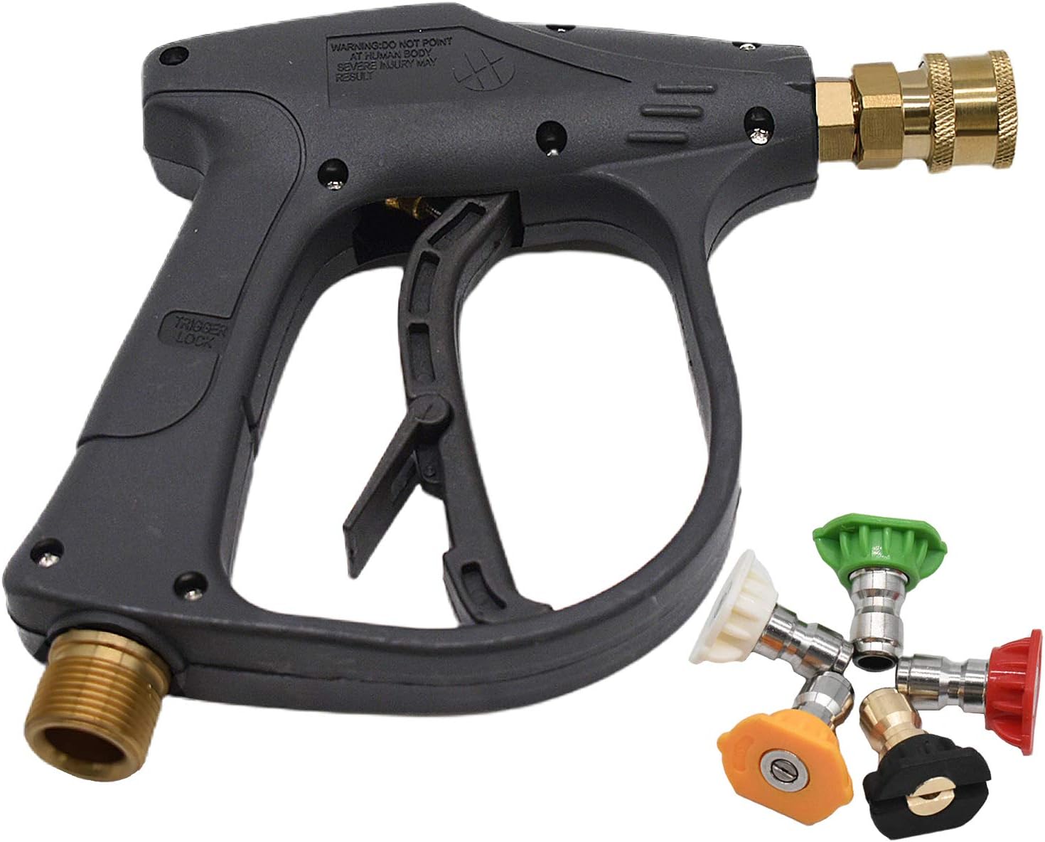Wysokociśnieniowy pistolet czyszczący z 5 dyszami rozpylającymi, 4000 PSI, szybkozłączka do pianki 1/4", gwint zewnętrzny M22 do prania