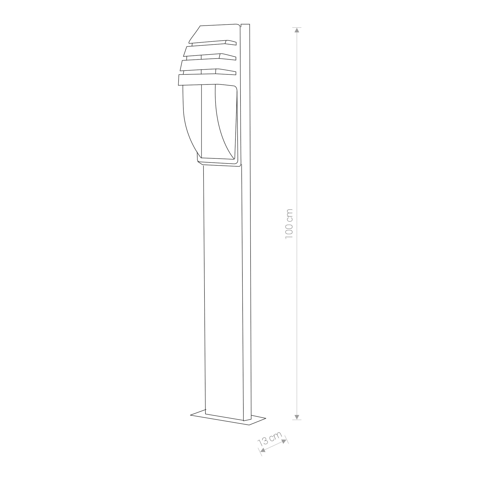 Lampa ogrodowa stojąca MISTRAL grafit 1xE27x23W aluminium wym:100x13x13cm IP44 Nowodvorski Lighting