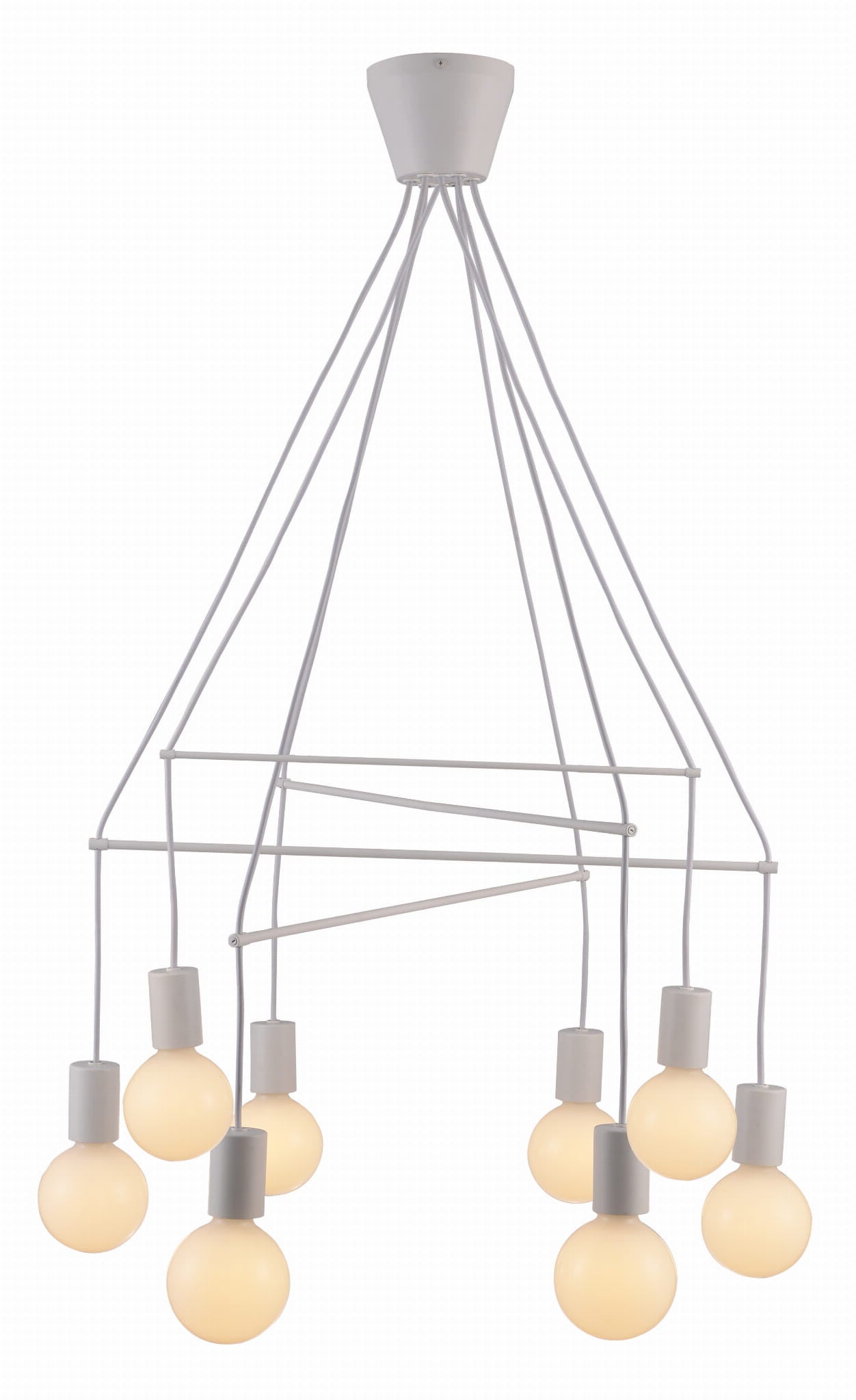 Lampa wisząca Alto biała 8xE27x40W wym: 95 x 82 x 82 cm metal Candellux