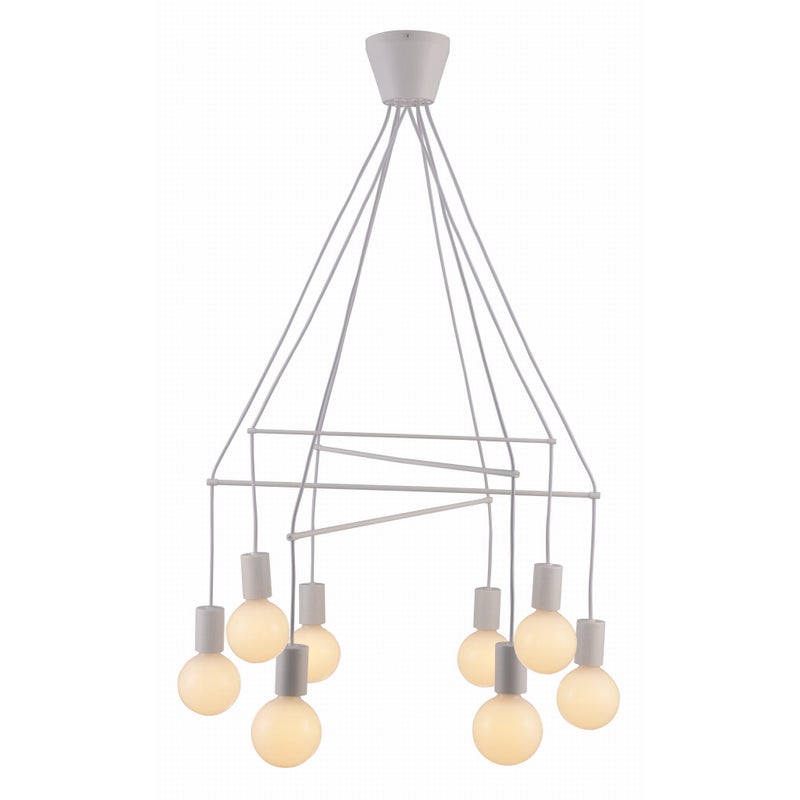 Lampa wisząca Alto biała 8xE27x40W wym: 95 x 82 x 82 cm metal Candellux