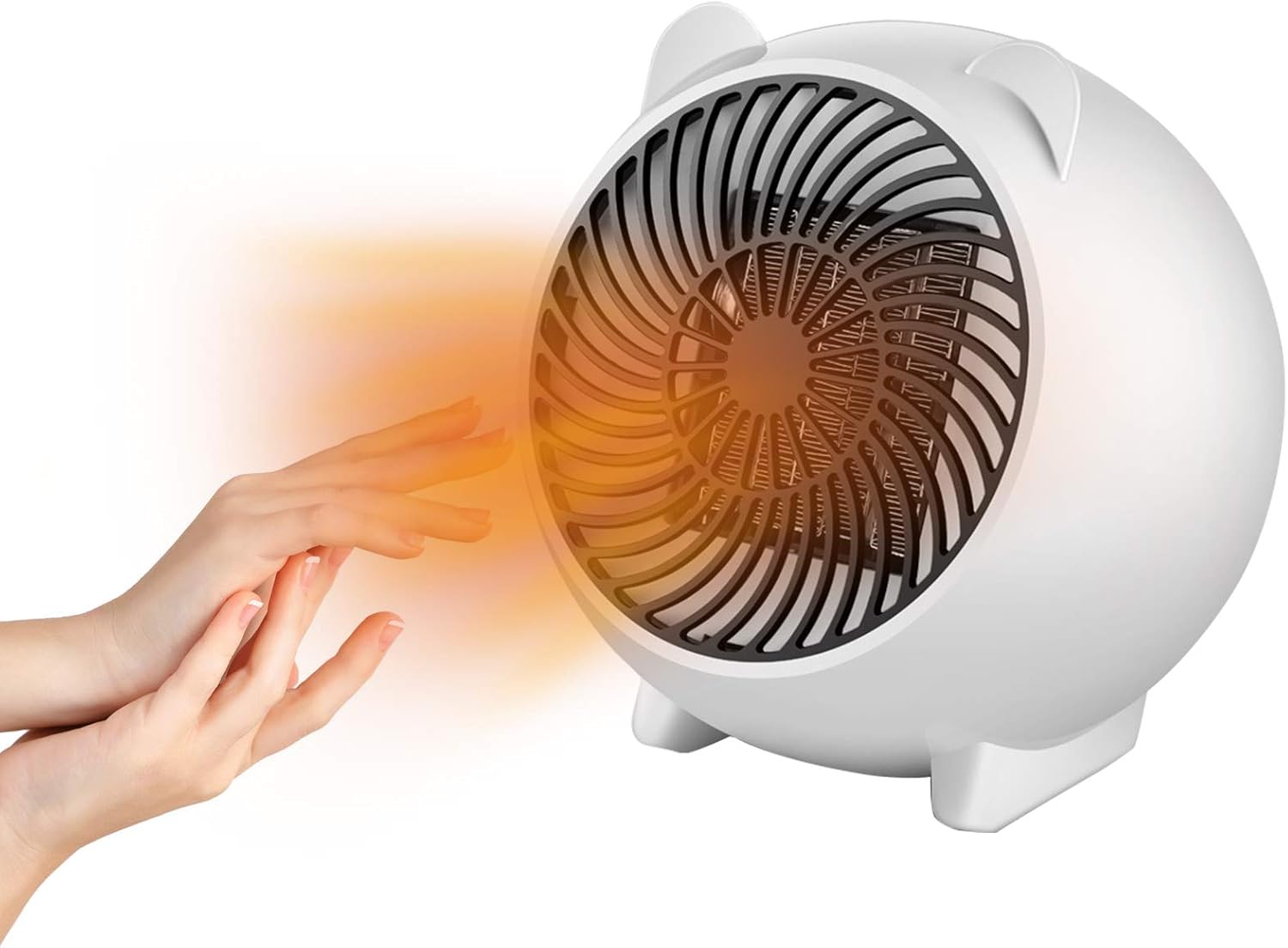 Przenośny grzejnik z termowentylatorem o mocy 500 W, szybkie nagrzewanie, zabezpieczenie przed przegrzaniem i przewróceniem, bezpieczny i przenośny,