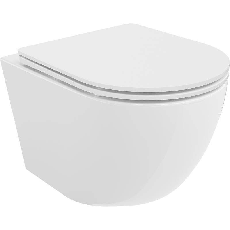 Mexen Lena miska wc Rimless Tornado z deską wolnoopadającą slim, duroplast, biała połysk - 30220300T