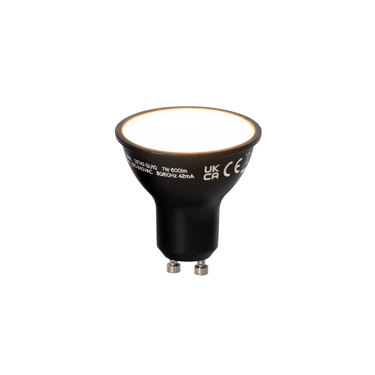 Inteligentna żarówka LED GU10 czarna 7W 600lm 3000K