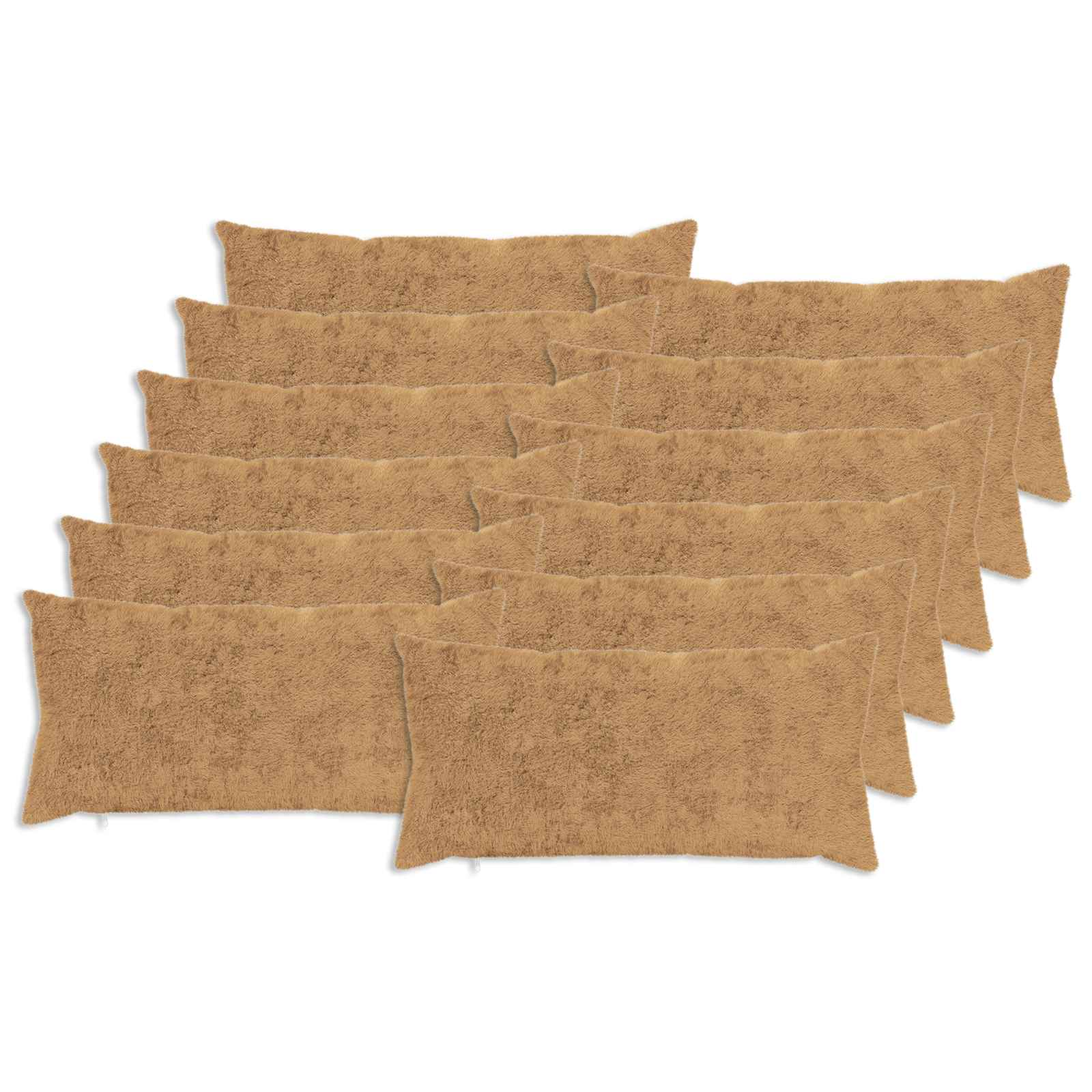 12x Poszewka Dekoracyjna na Poduszkę 40x80 cm Szarobeżowa