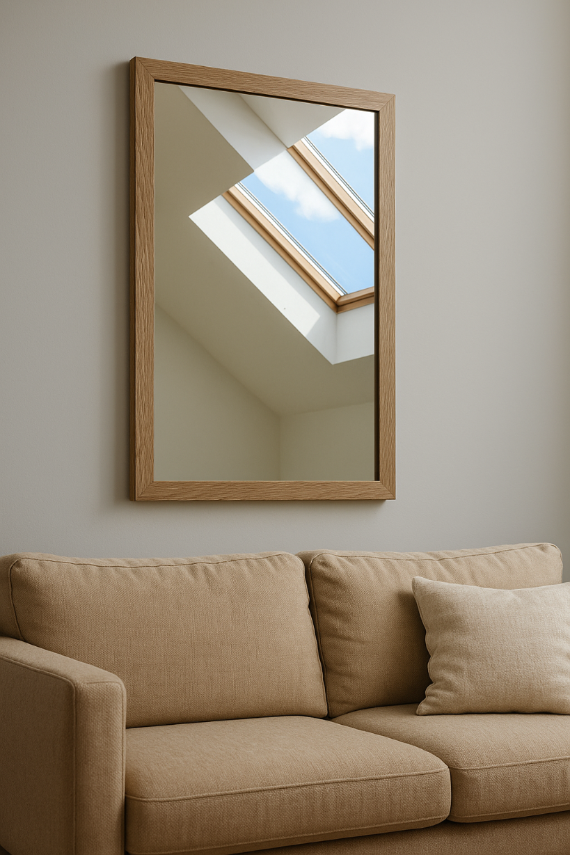 Lustro prostokątne z serii HIT Erama 40x60 cm w ramie sonoma jasna 1szt.