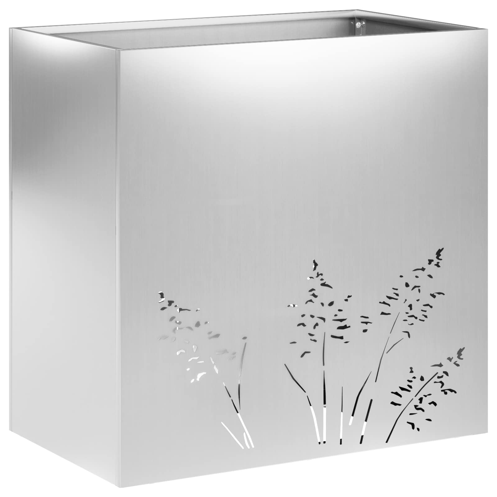 Donica Ogrodowa Ocynkowana 50x30x49 cm Srebrna na Taras na Balkon