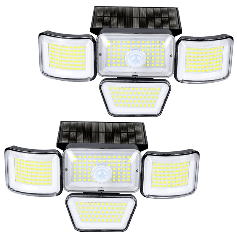 Zestaw 2 lamp solarnych do użytku na zewnątrz, wodoszczelnych, 278 LED, kinkiet bezpieczeństwa z czujnikiem ruchu, regulowany kąt, 3 tryby
