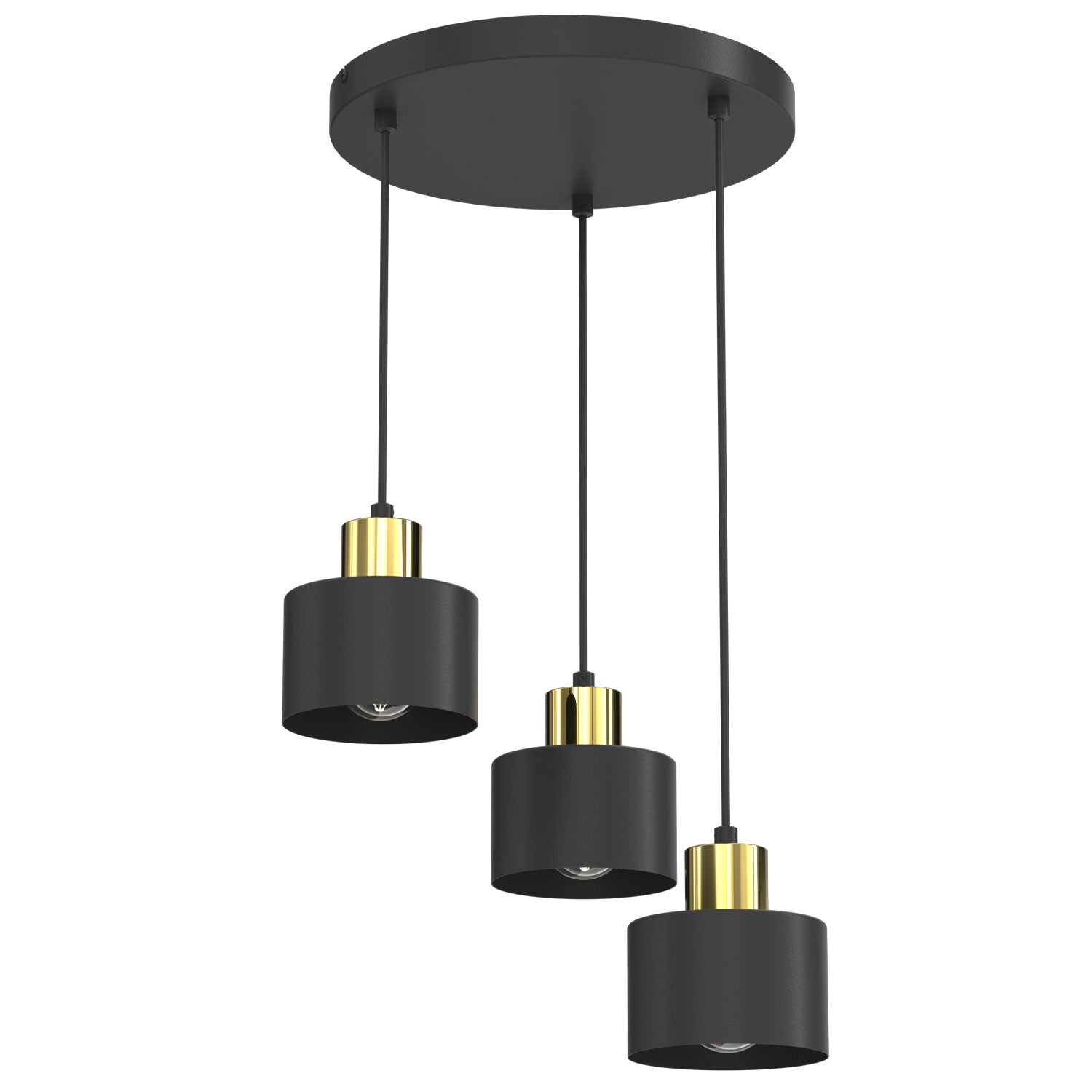 Lampa wisząca Parkla czarny 3xE27x15W metal wym:105x40x40cm IP20 Luminex