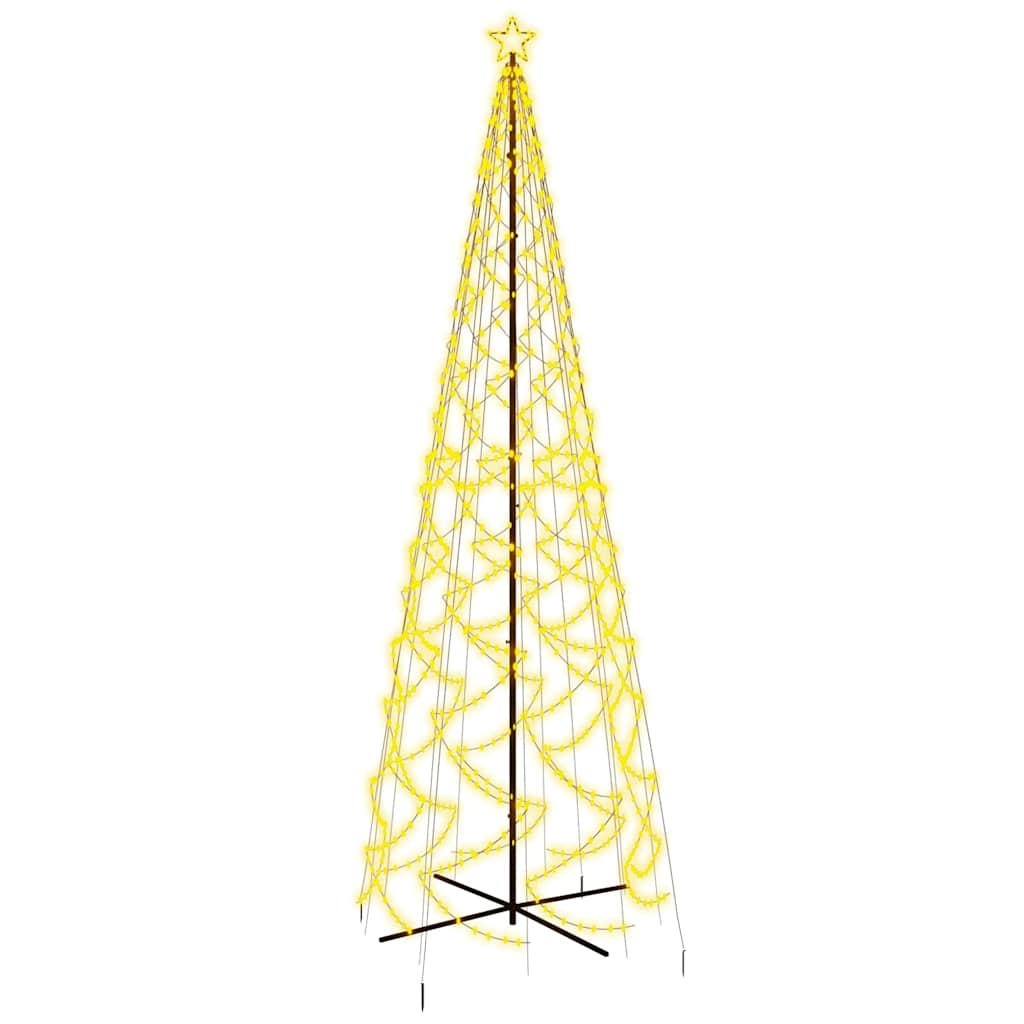 Choinka LED Stożkowa Metalowa 500 cm Ciepła Biel z Gwiazdą