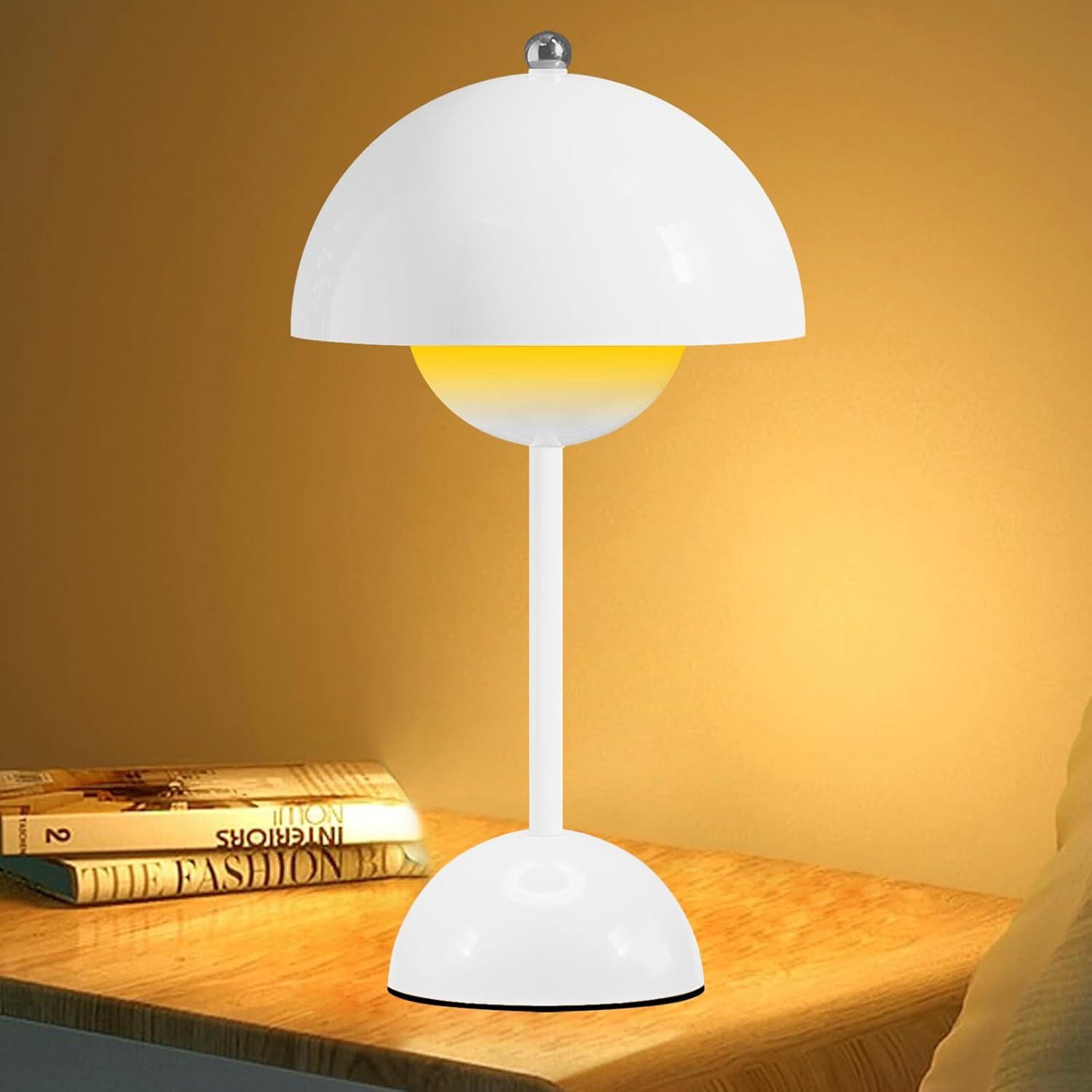 Lampa w kształcie grzybka, bezprzewodowa lampa stołowa, lampka nocna LED, akumulatorowa lampa nastrojowa z 3 trybami jasności, do dekoracji wnętrz