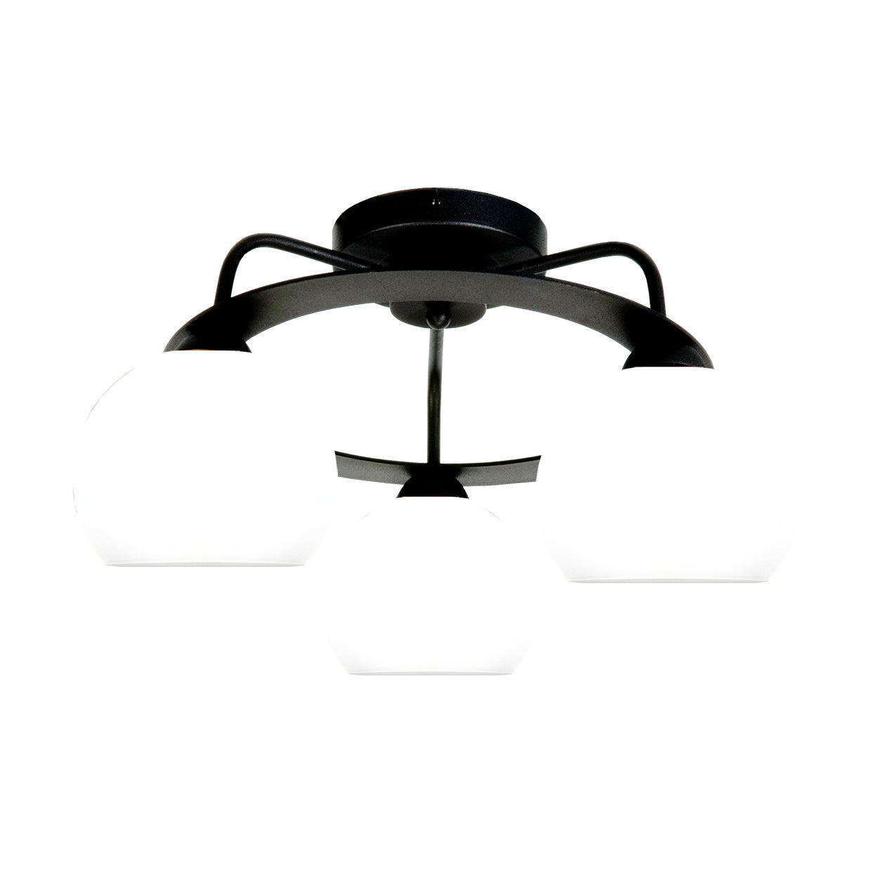 Lampa sufitowa czarna VIOLETTA okrągła 3xE27 białe kule IP20 industrialna loft Edylit