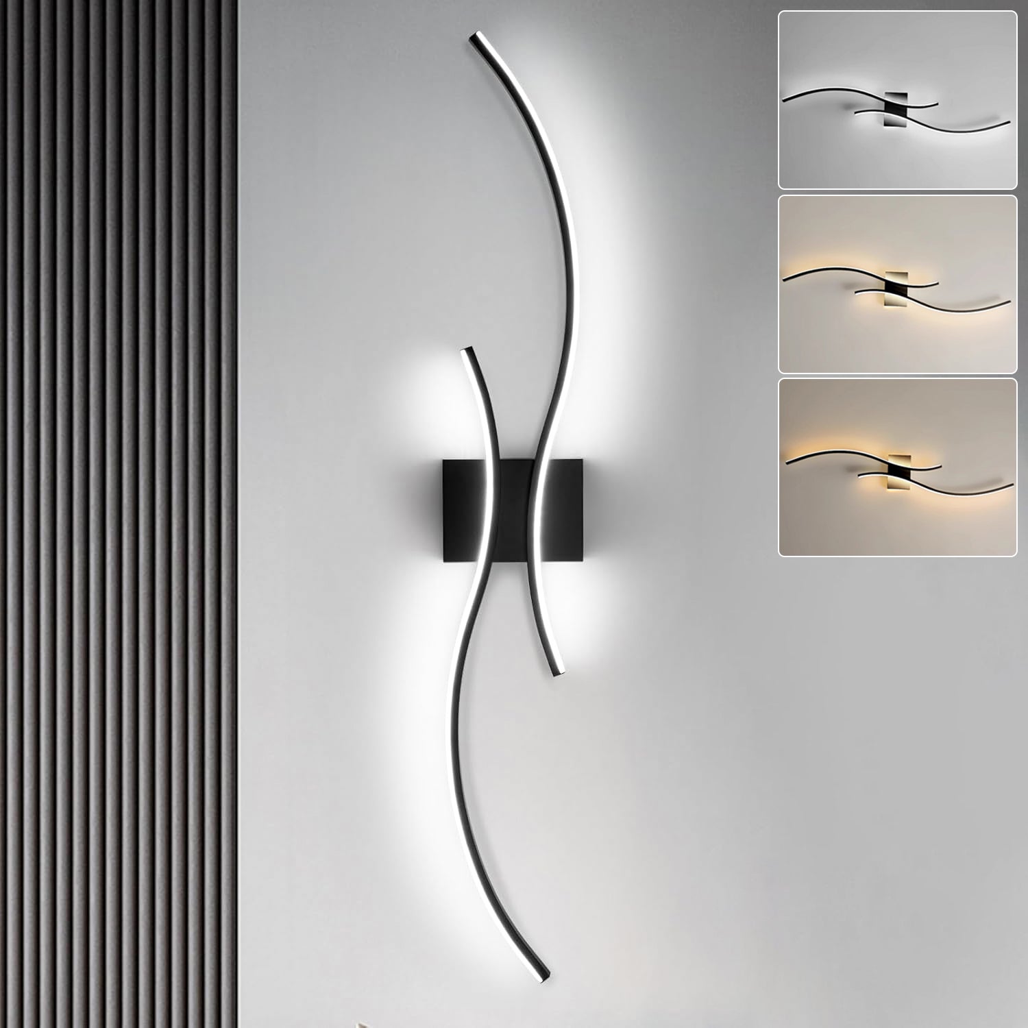 Lampa ścienna LED cm x cm nowoczesna zakrzywiona lampa ścienna wewnętrzna lampa nocna lampa sufitowa temperatura barwowa K K