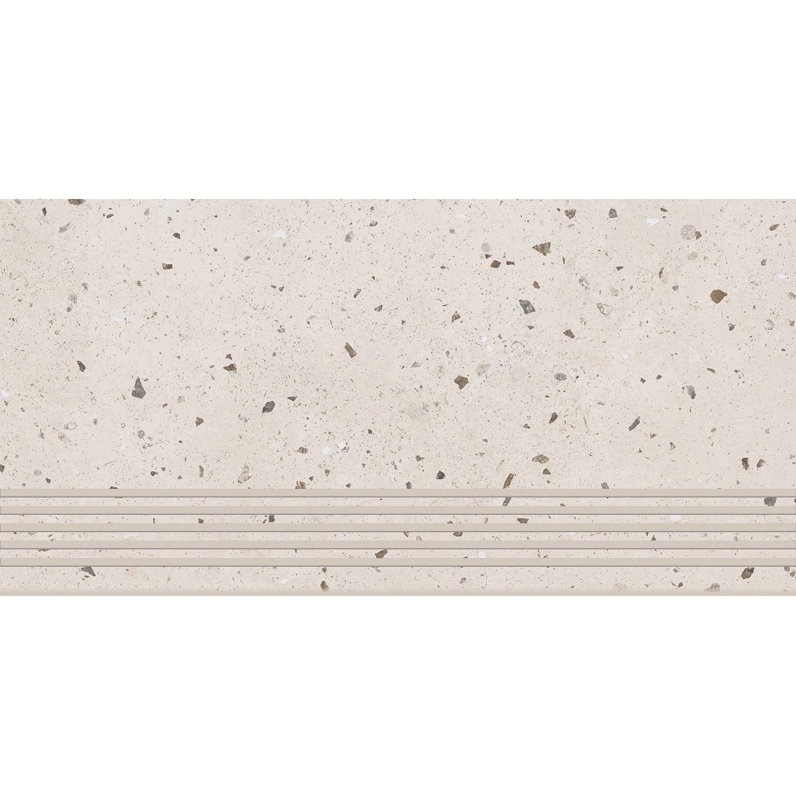 Gres szkliwiony stopnica TERRAZZO grey mat 29,8x59,8 gat. I Cersanit