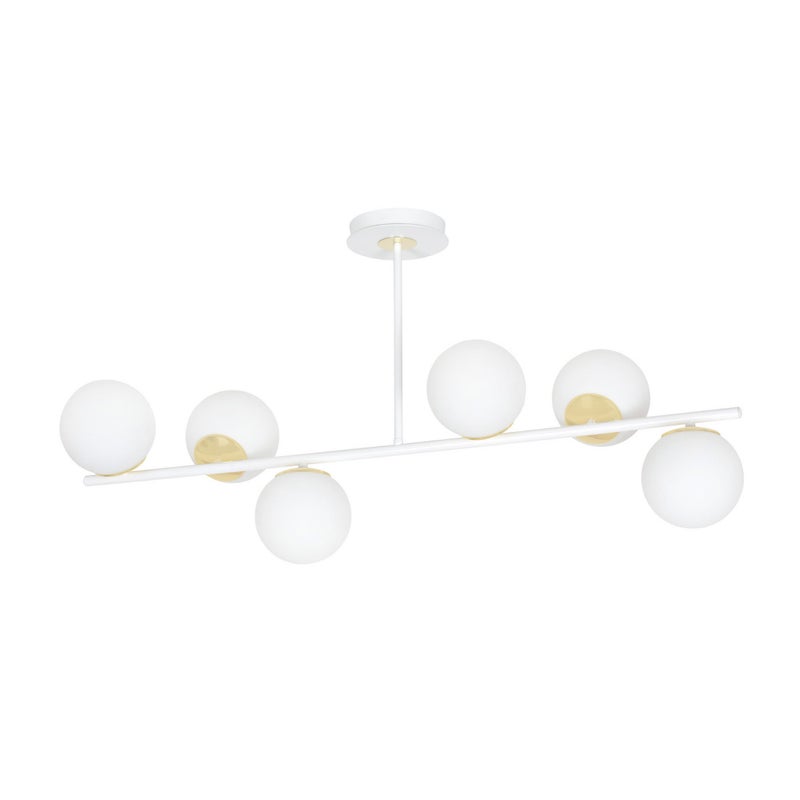 LAMPA SUFITOWA Emibig 6xE14 40W FLOKI 6 WHITE-GOLD 1023/6