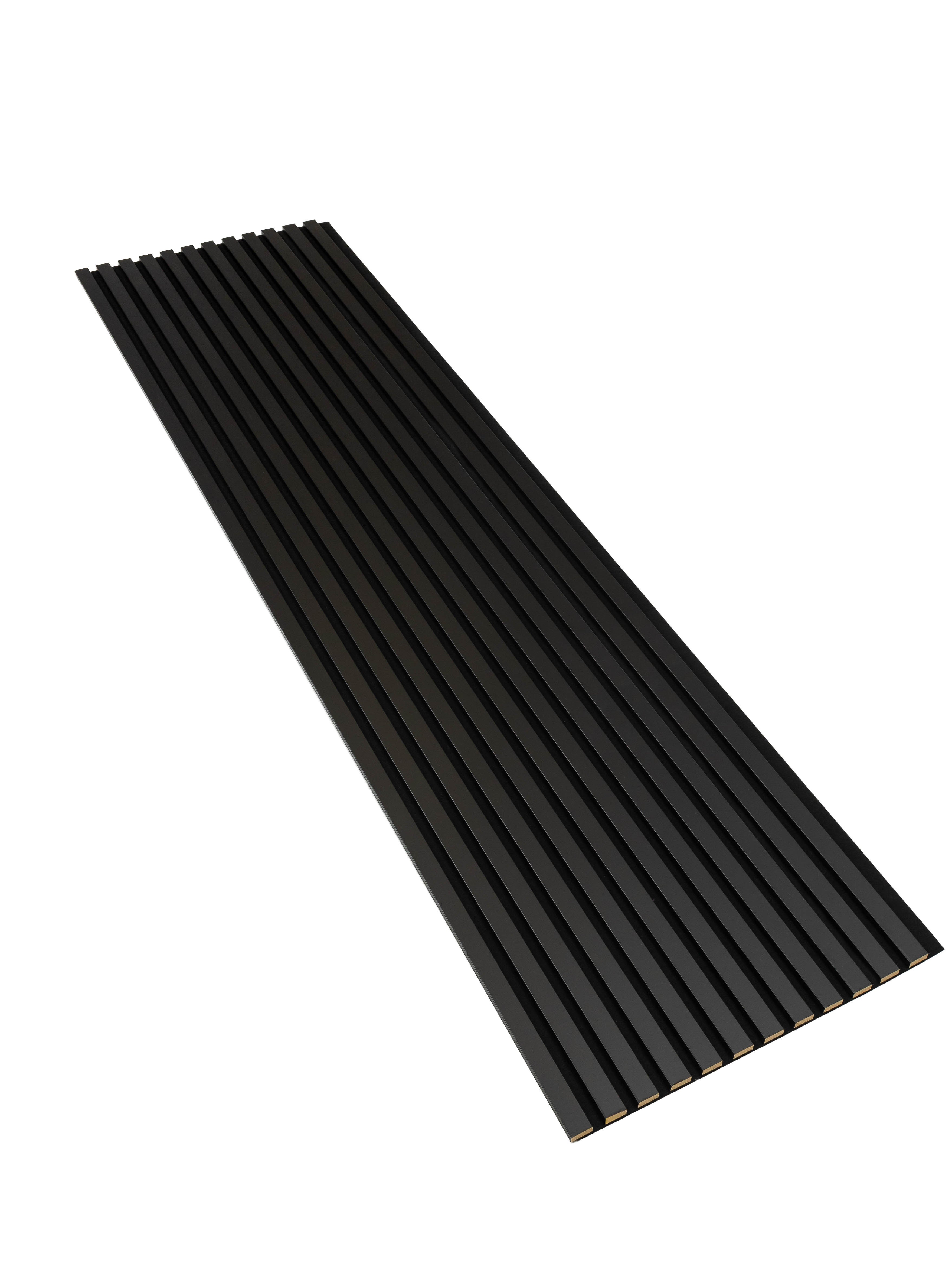 Lamele na Czarnej Płycie Ścienne SunWood 275x55cm Panel Dekoracyjny Czarne 1 szt.