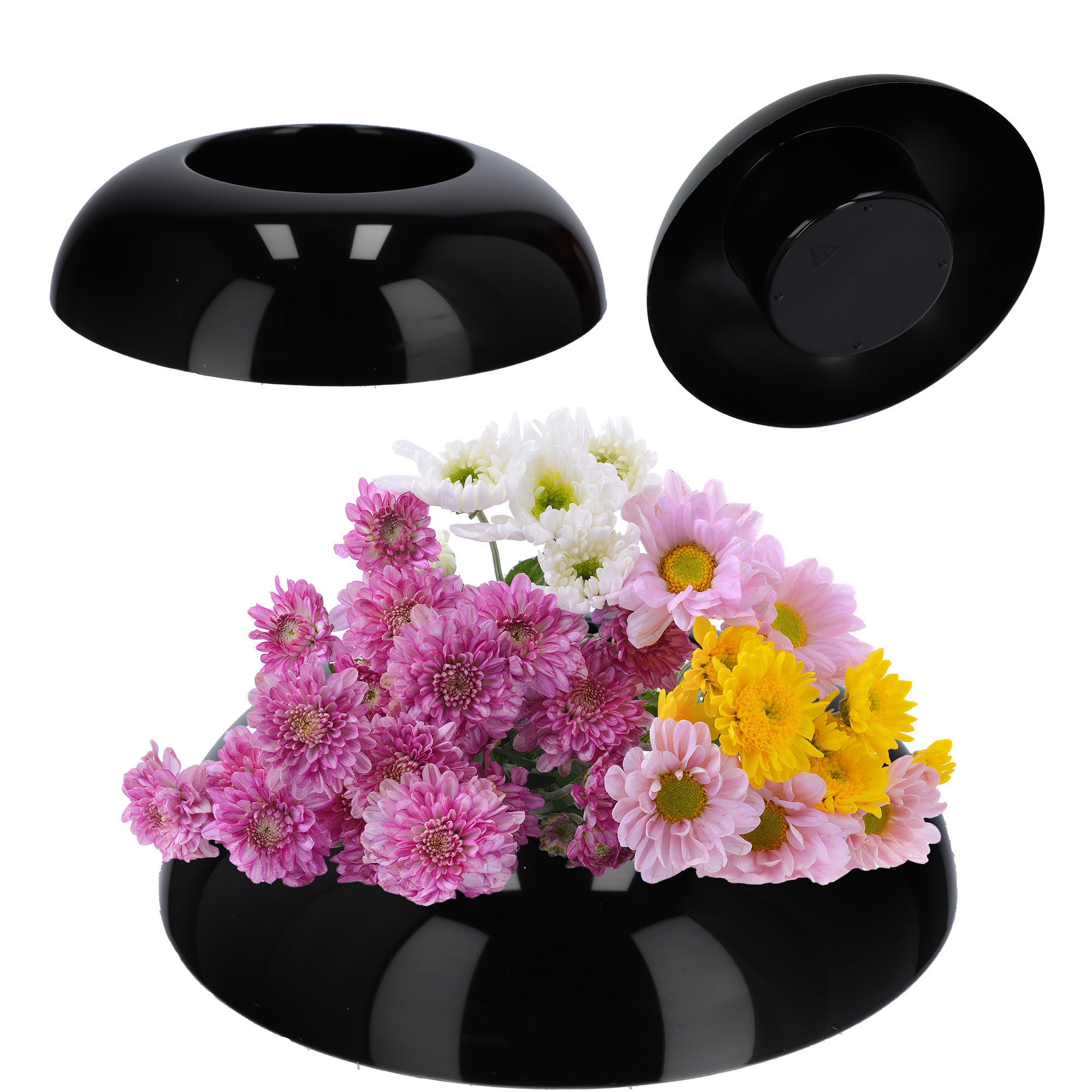 DONICZKA OSŁONKA DO KOMPOZYCJI KOMPOZYCJE STROIK BAZA IKEBANA CZARNA 9,5cm