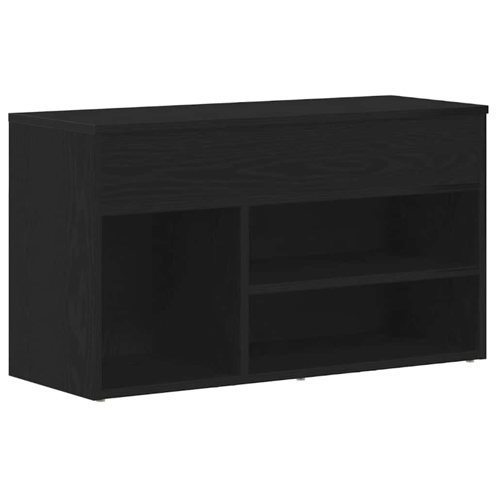 Ławka na buty 80 x 30 x 45 cm Drewno inżynieryjne Czarny Dąb