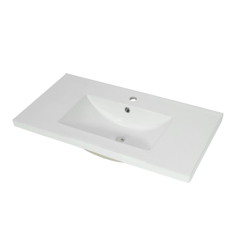 Umywalka HWC-B19, umywalka łazienkowa, ceramiczna, kwadratowa 81 cm, biała