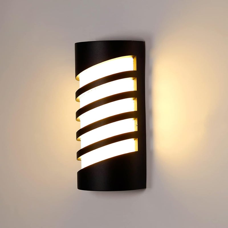 Kinkiet zewnętrzny/wewnętrzny, nowoczesna lampa ścienna LED 10 W do użytku zewnętrznego, wodoodporna IP65, 1100 lm, ciepłe białe światło o barwie 3000
