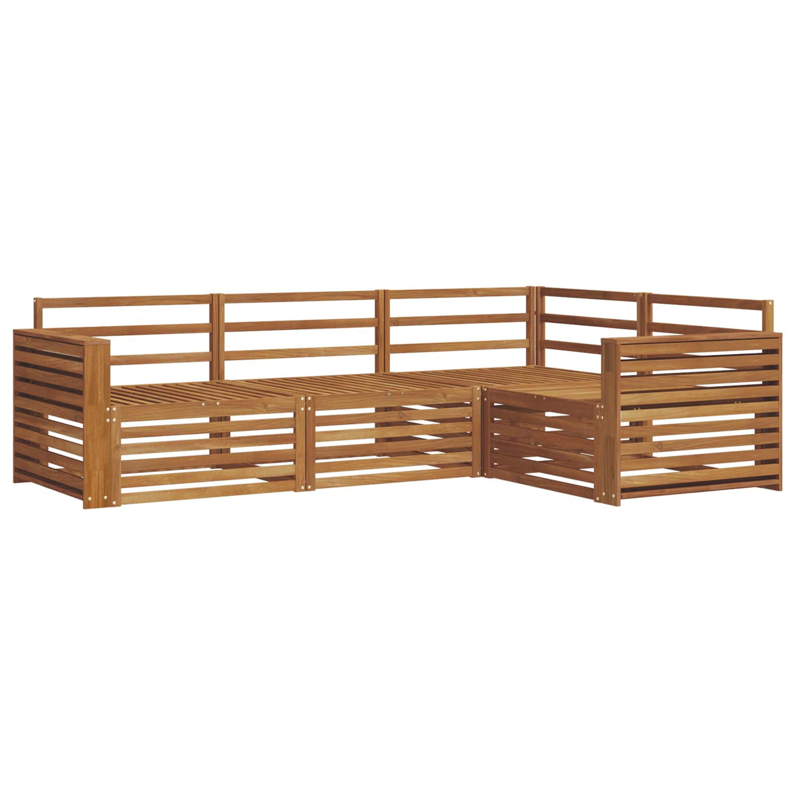 Zestaw sof na zewnątrz 4 pcs Naturalny Lite Drewno Akacji